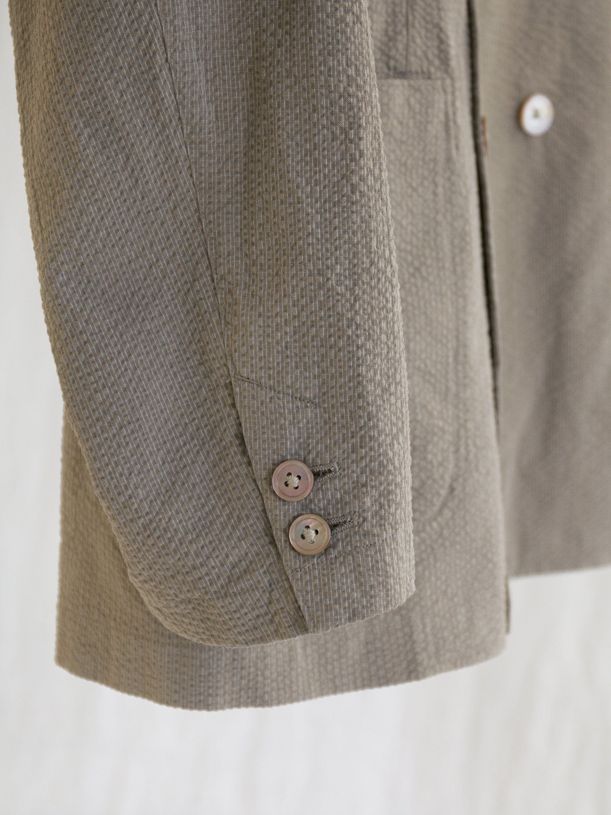 Namu Shop - Kaptain Sunshine Fieldwrap Double-Breasted Jacket - Beige x Gray