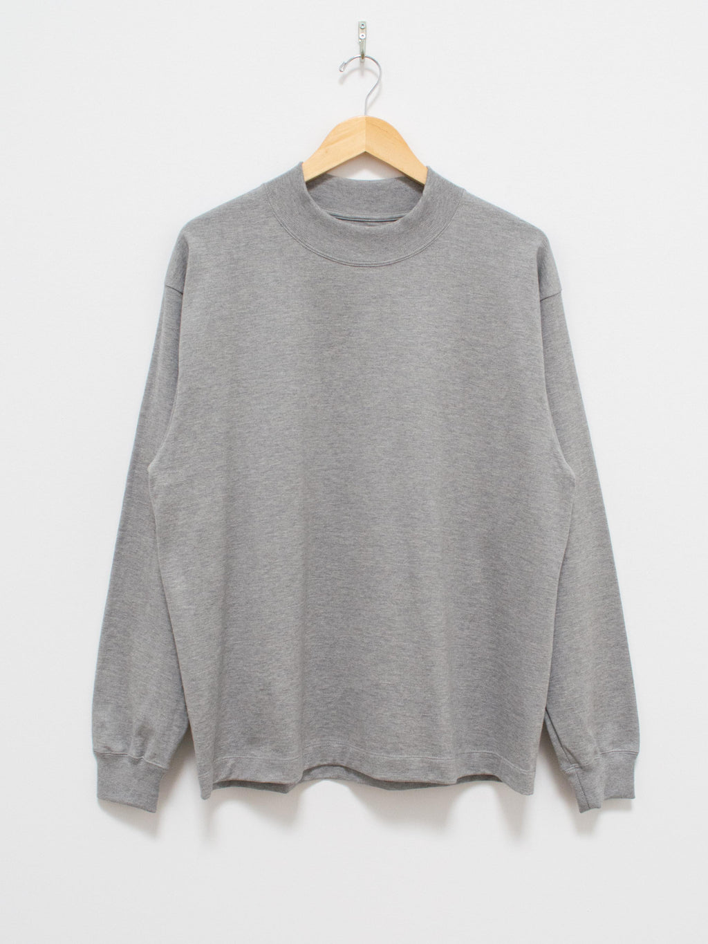 Namu Shop - Kaptain Sunshine Heavy Suvin Supima Mockneck Tee - Feather Gray