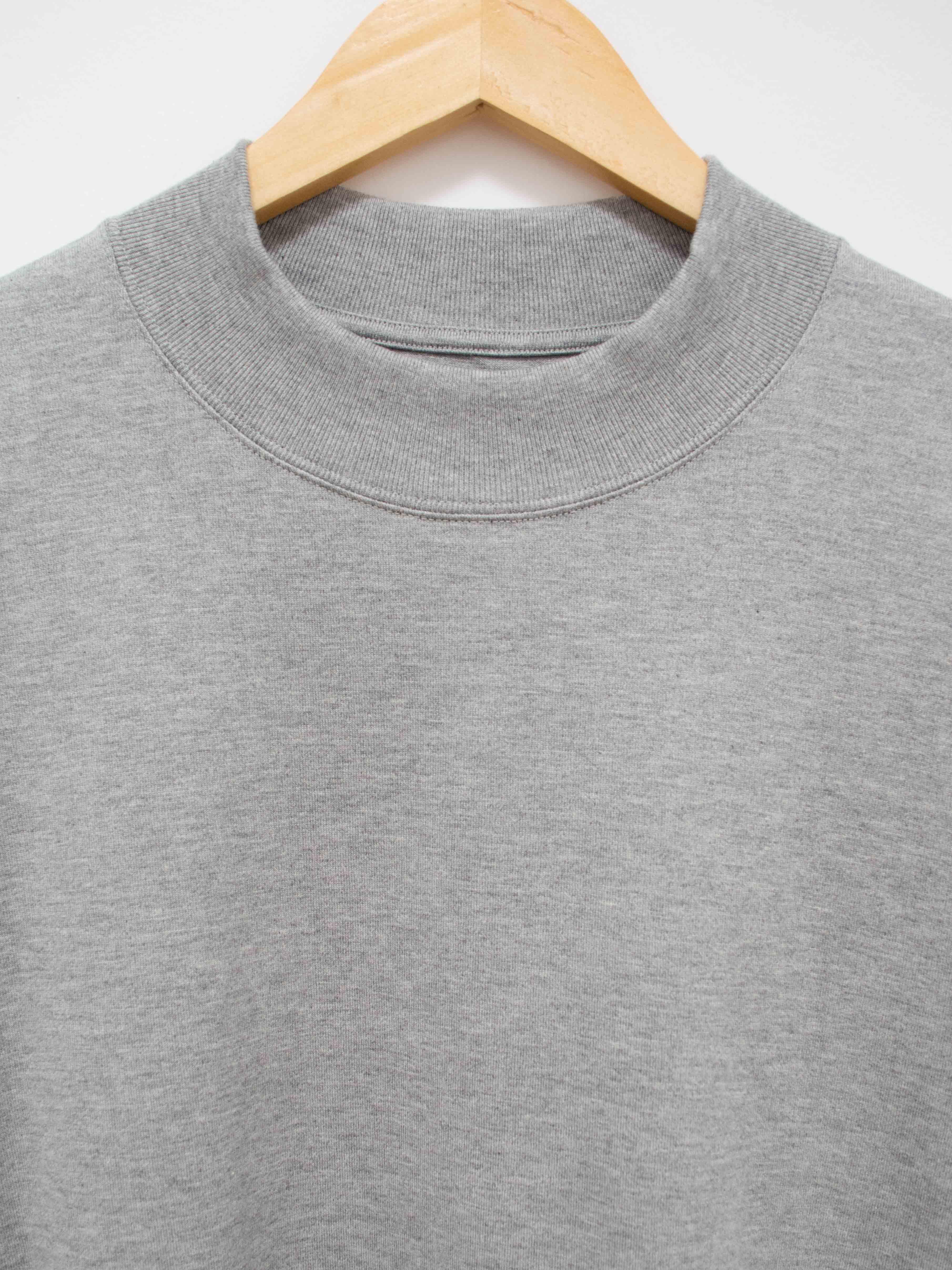 Namu Shop - Kaptain Sunshine Heavy Suvin Supima Mockneck Tee - Feather Gray