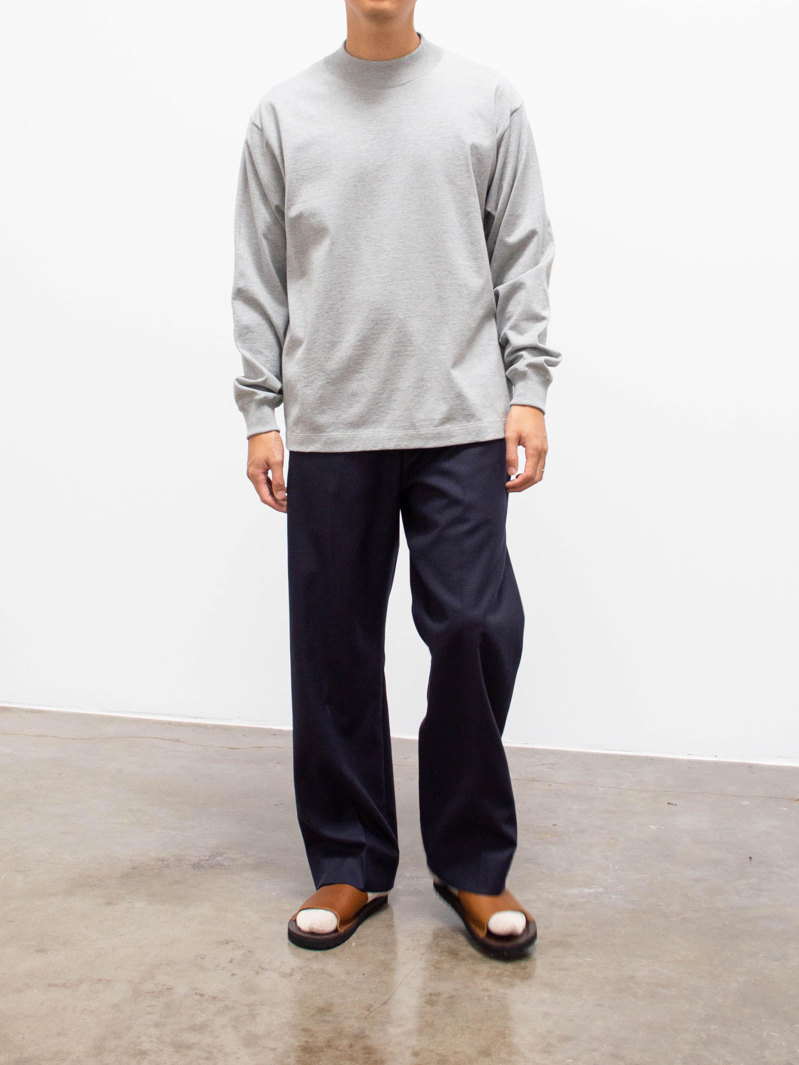 Namu Shop - Kaptain Sunshine Heavy Suvin Supima Mockneck Tee - Feather Gray