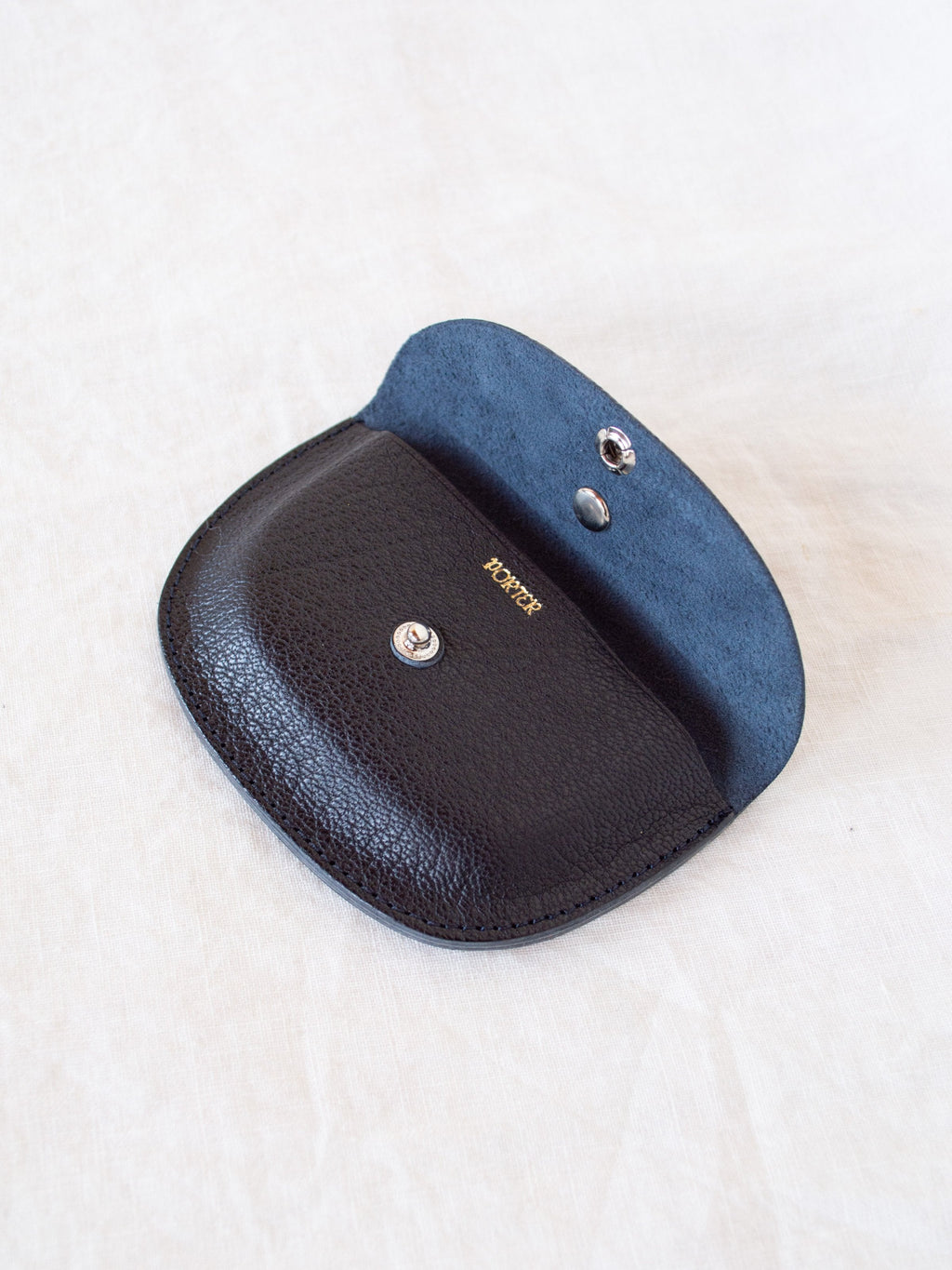 Namu Shop - Kaptain Sunshine Leather Round Wallet - Black