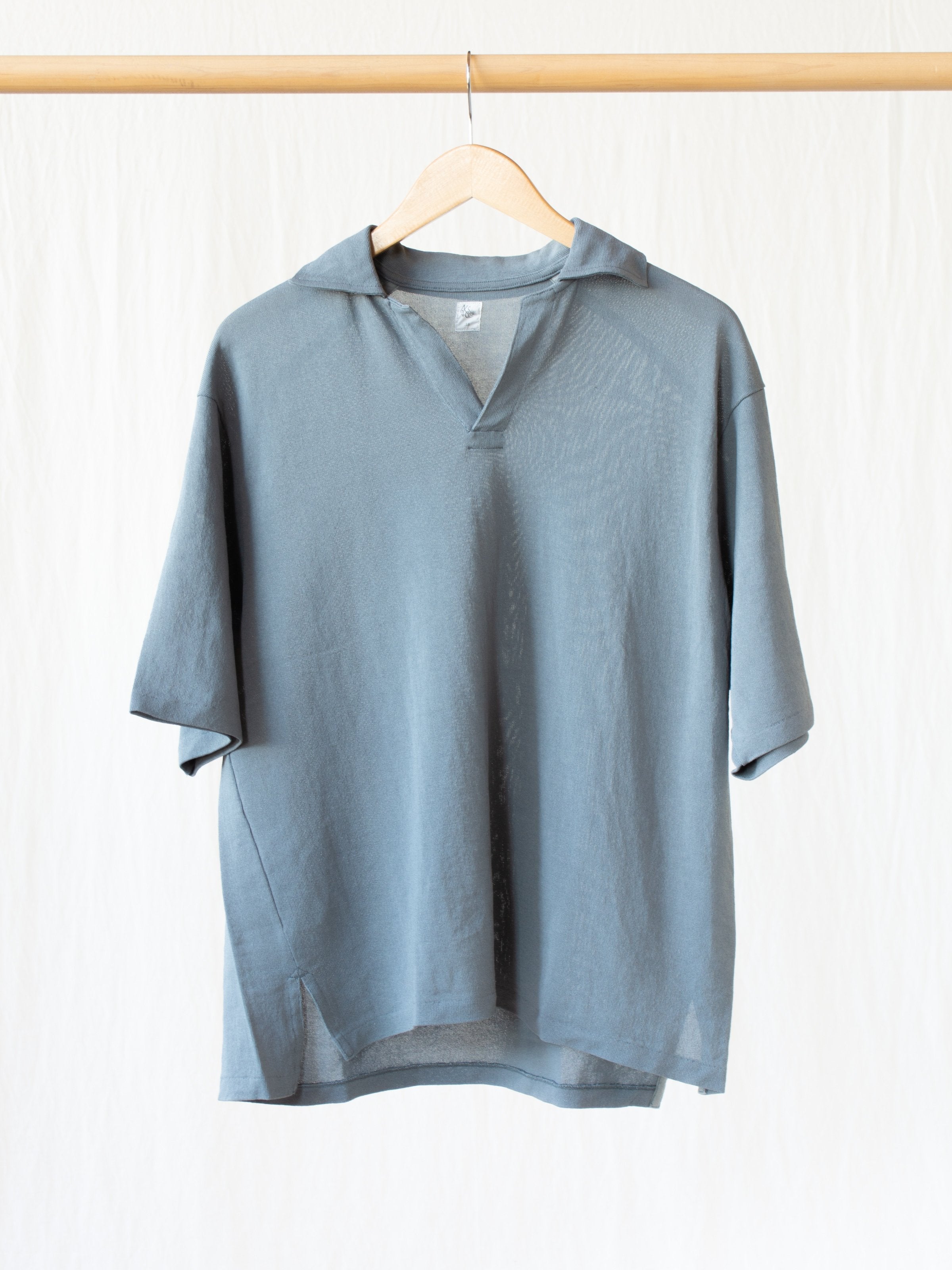 Namu Shop - Kaptain Sunshine Paper Loop Skipper Shirt - Blue Gray