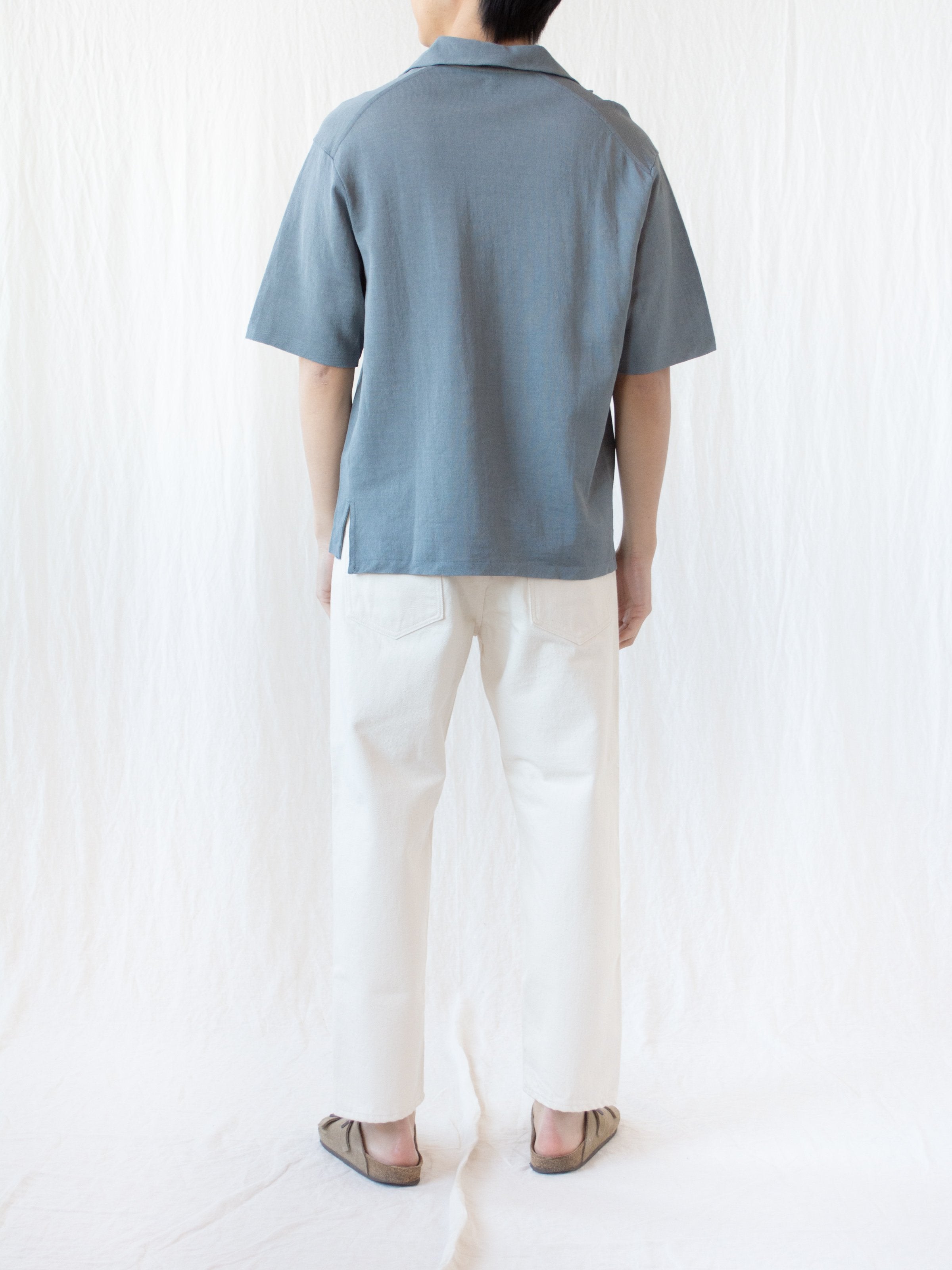 Namu Shop - Kaptain Sunshine Paper Loop Skipper Shirt - Blue Gray