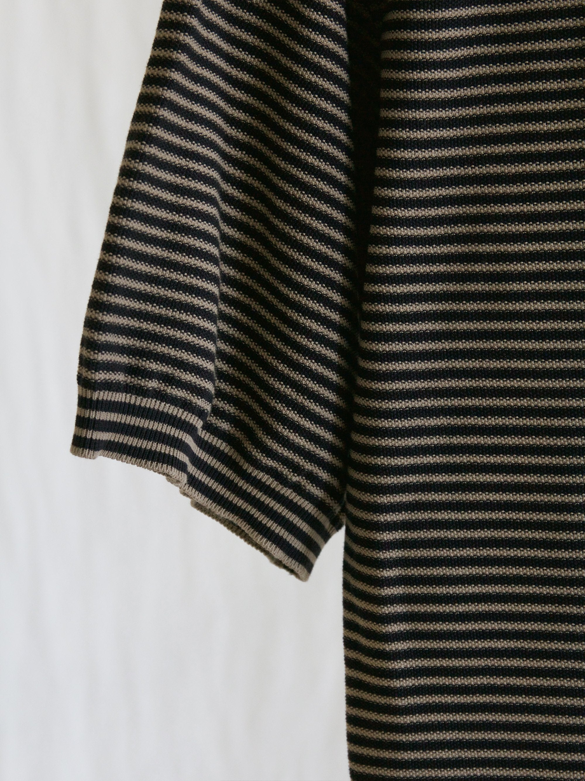 Namu Shop - Kaptain Sunshine Pocket Knit Tee - Black x Safari Border