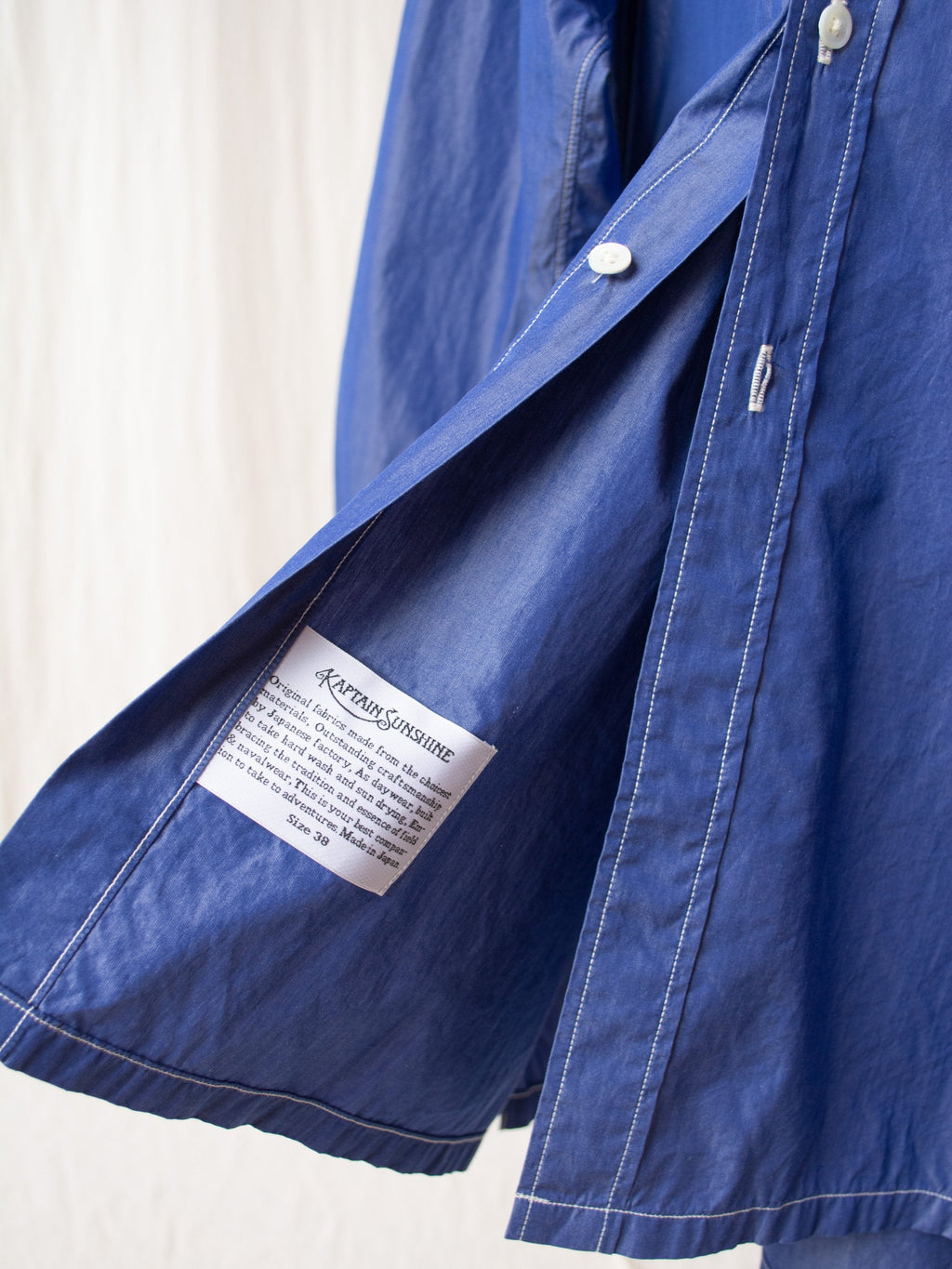 Namu Shop - Kaptain Sunshine Regular Collar Shirt - Blue Chambray