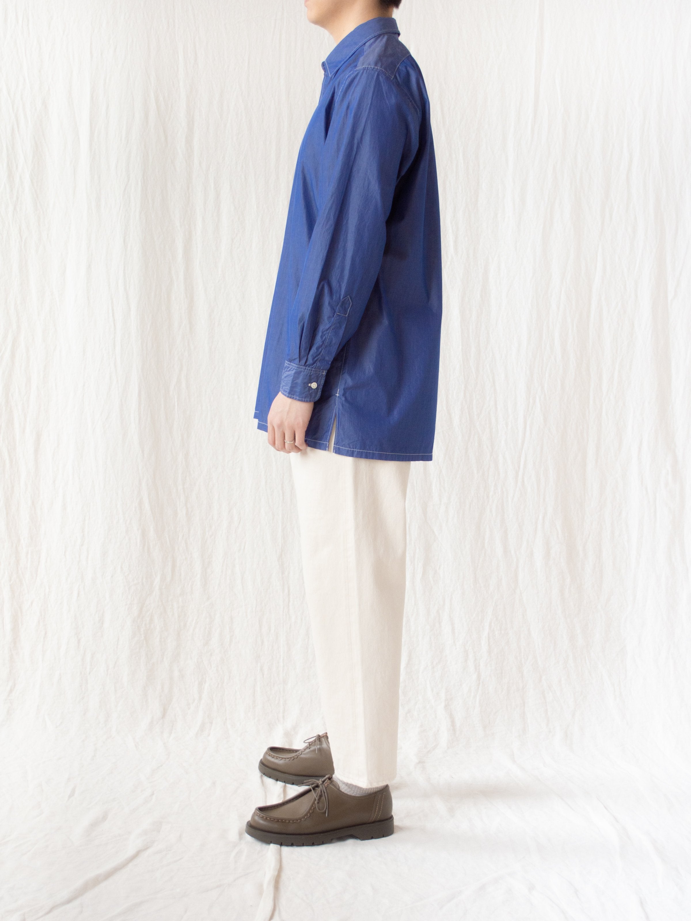 Namu Shop - Kaptain Sunshine Regular Collar Shirt - Blue Chambray