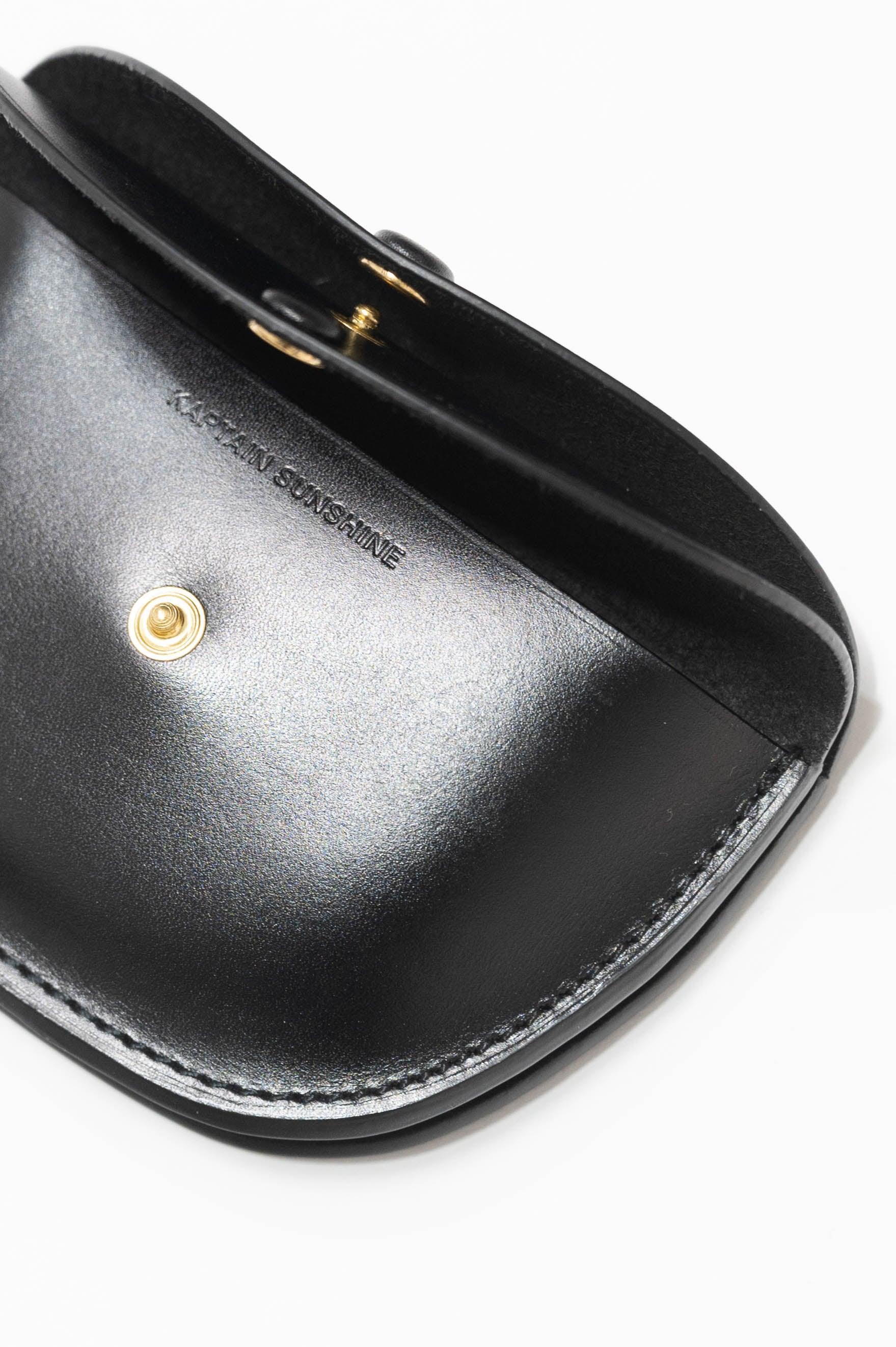 Namu Shop - Kaptain Sunshine Round Leather Wallet - Black