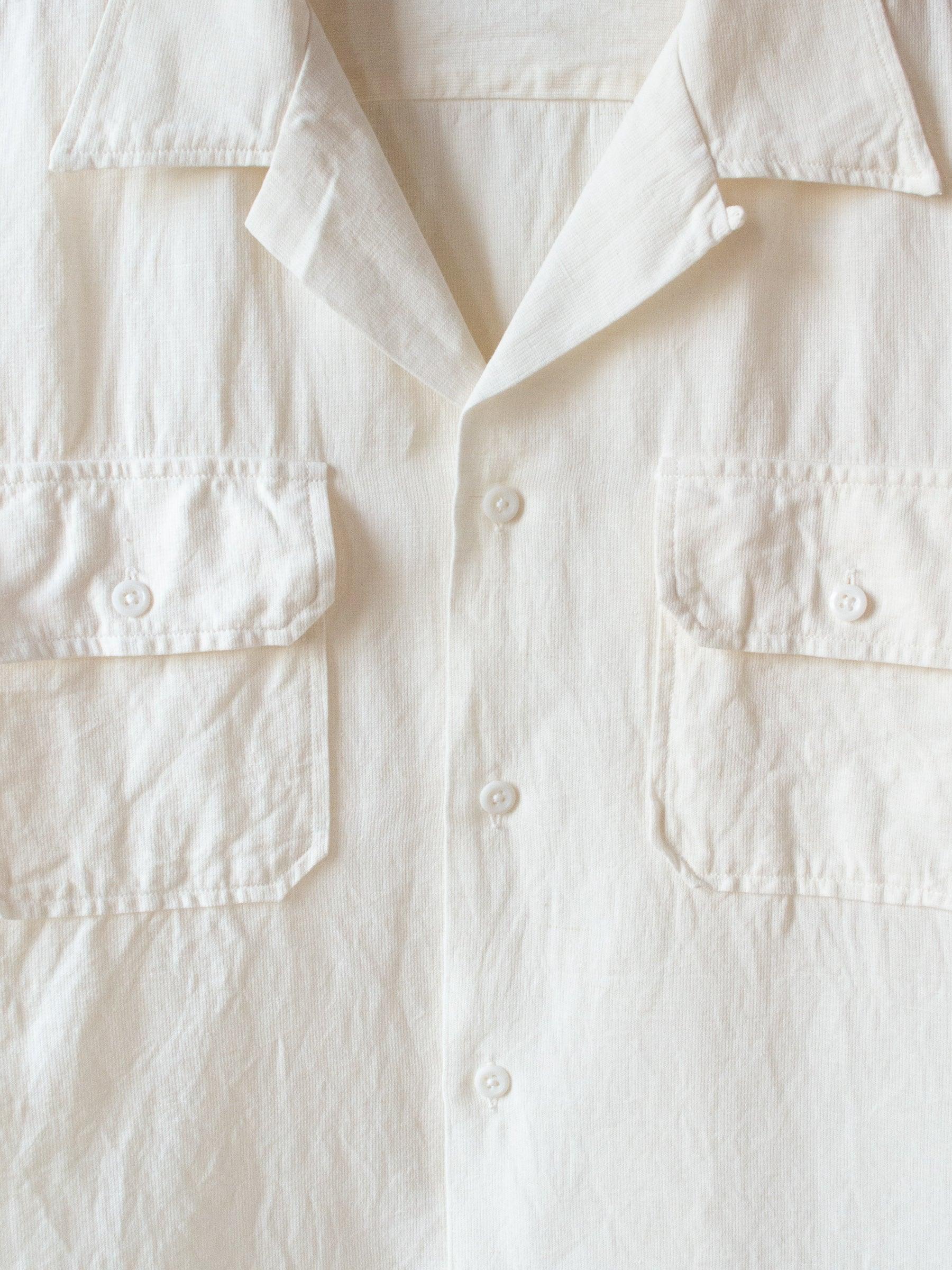 Namu Shop - Kaptain Sunshine Safari Mesh Open Collar SS Shirt- White
