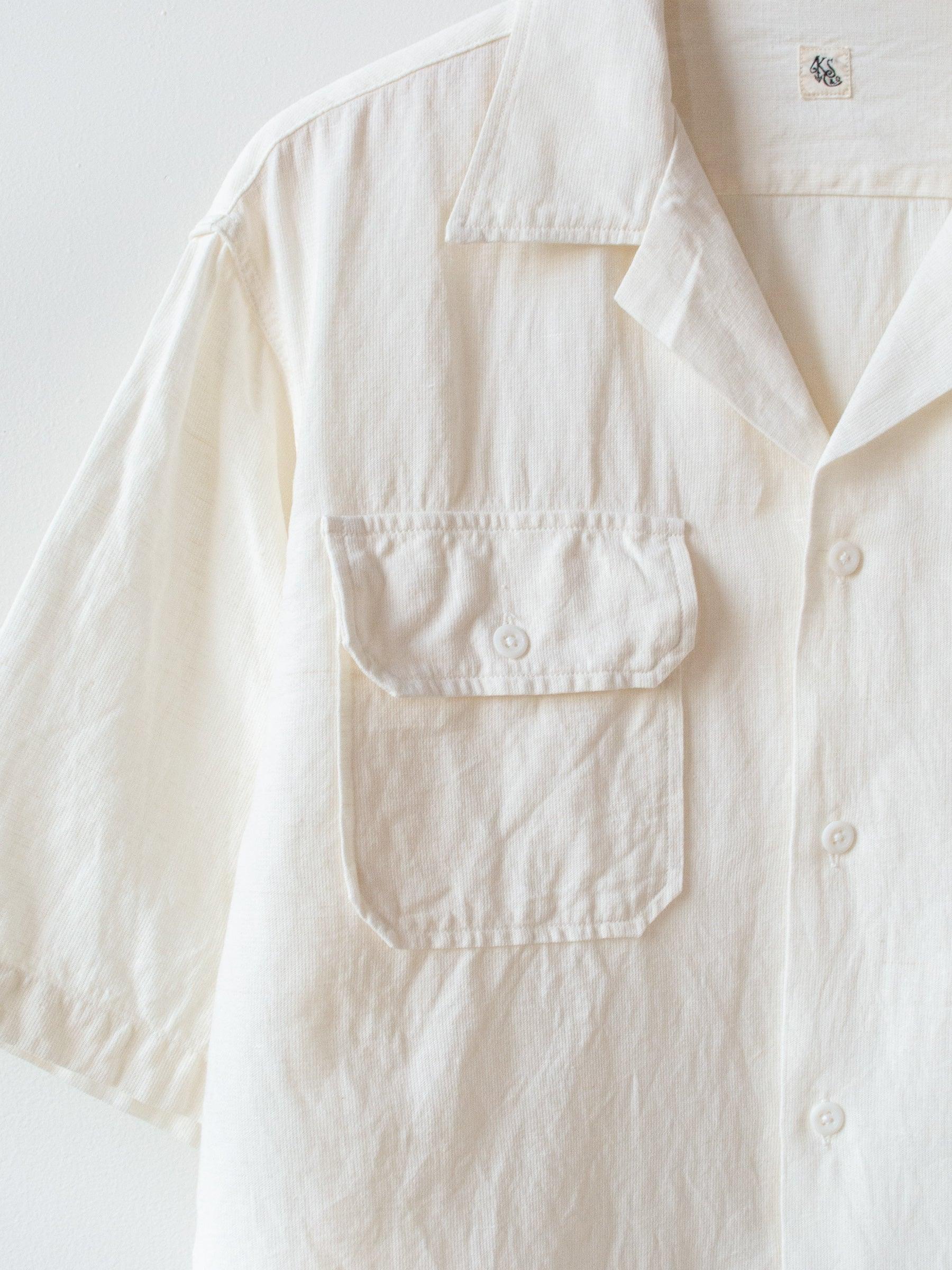 Namu Shop - Kaptain Sunshine Safari Mesh Open Collar SS Shirt- White
