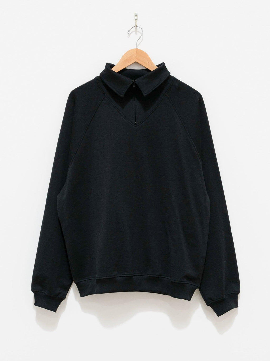 Namu Shop - Kaptain Sunshine Sea Island Cotton Sweat Halfzip Pullover - Black