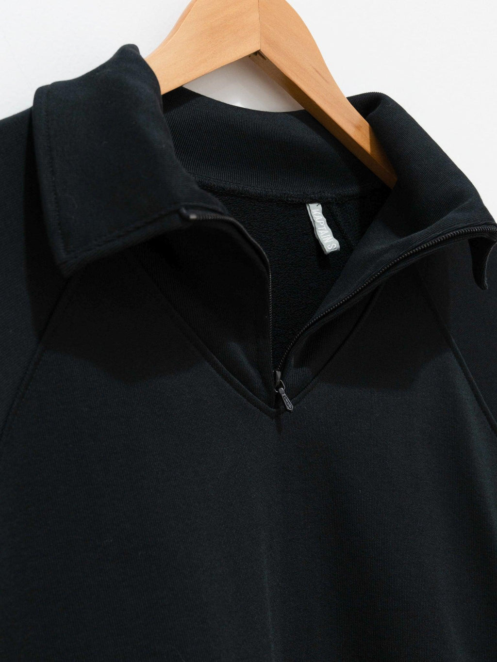Namu Shop - Kaptain Sunshine Sea Island Cotton Sweat Halfzip Pullover - Black
