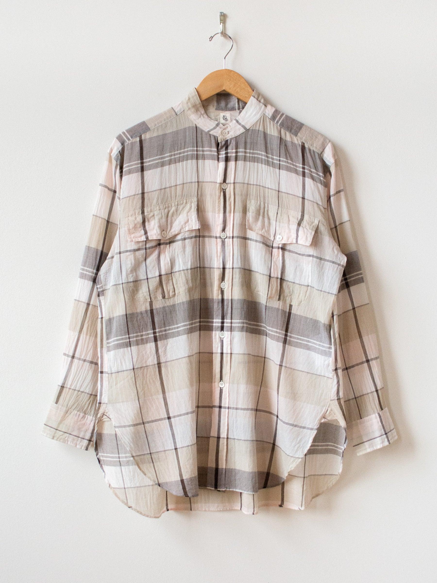 Stand Collar Safari Shirt - Big Plaid