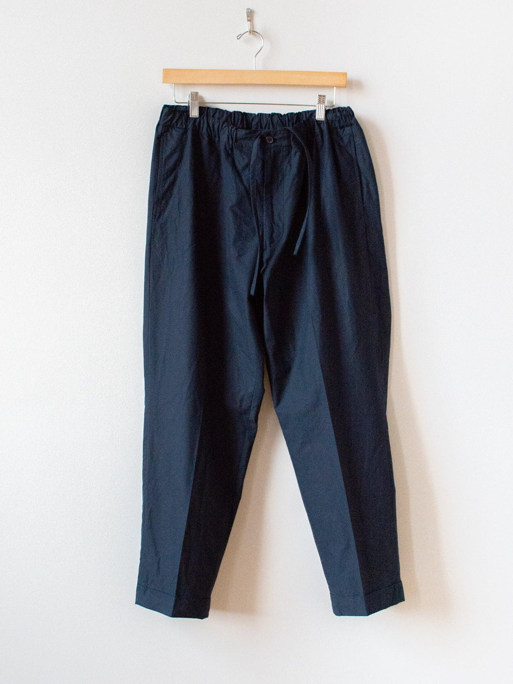 Namu Shop - Kaptain Sunshine Super Hi-count Cotton Poplin Easy Trousers - Navy