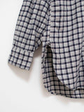 Namu Shop - Kaptain Sunshine Suvin Cashmere Flannel Stand Collar Shirt - Navy Plaid