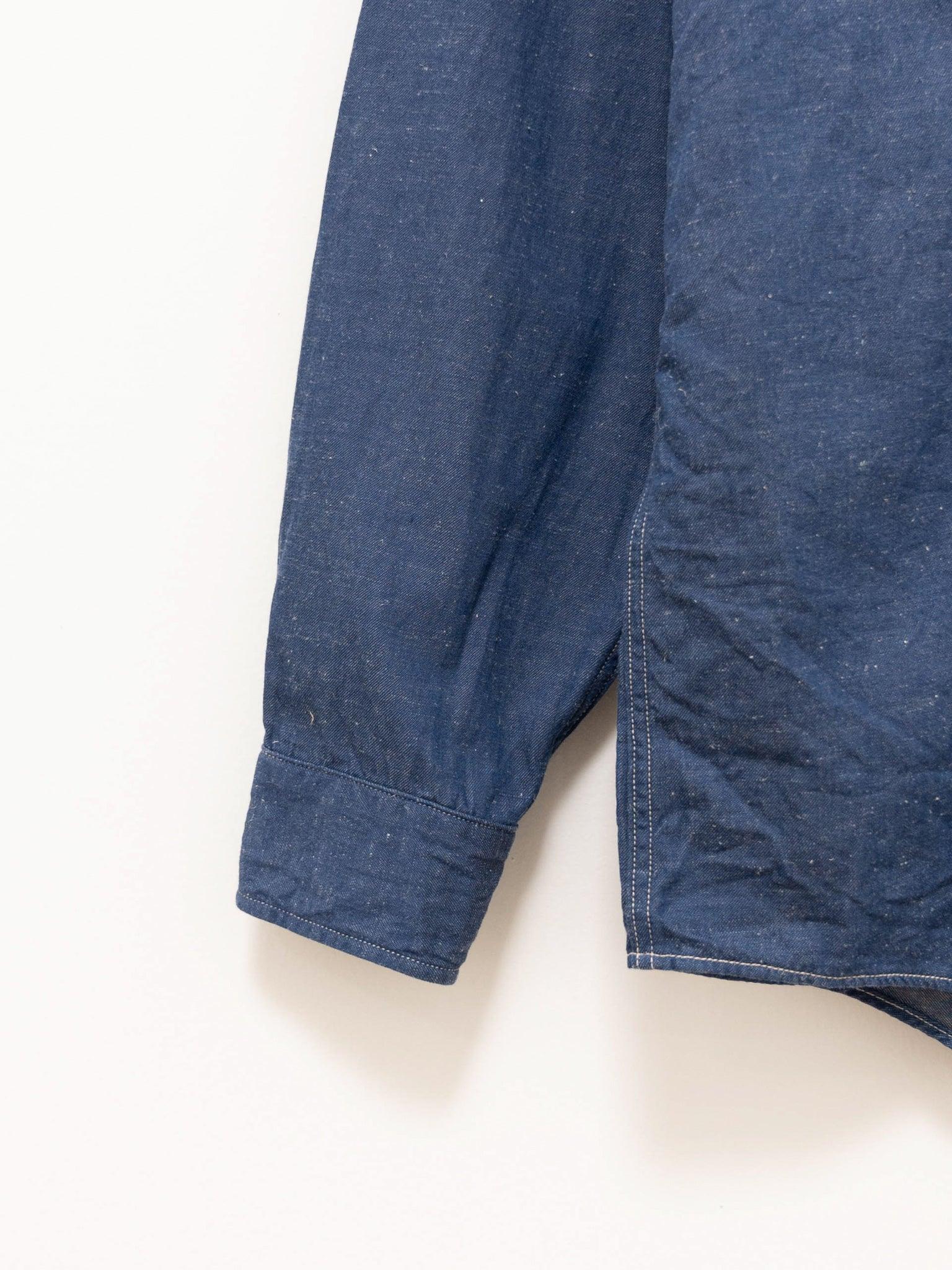 Namu Shop - Kaptain Sunshine Suvin Hemp Light Denim Work Shirt - Blue