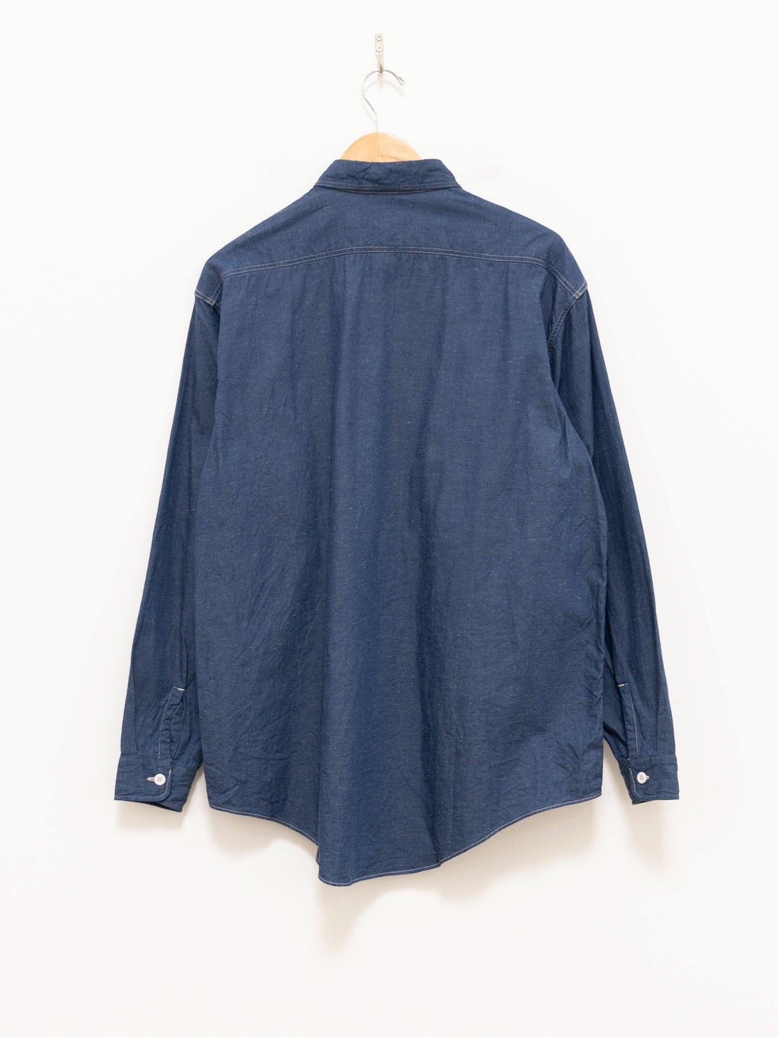 Namu Shop - Kaptain Sunshine Suvin Hemp Light Denim Work Shirt - Blue