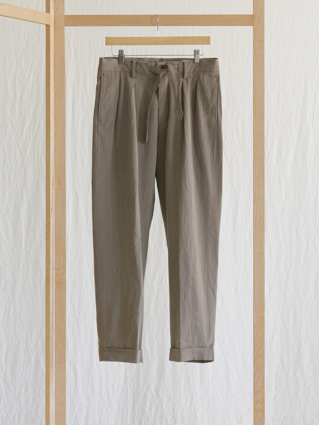 Namu Shop - Kaptain Sunshine Two Pleats Travel Trousers - Beige x Gray