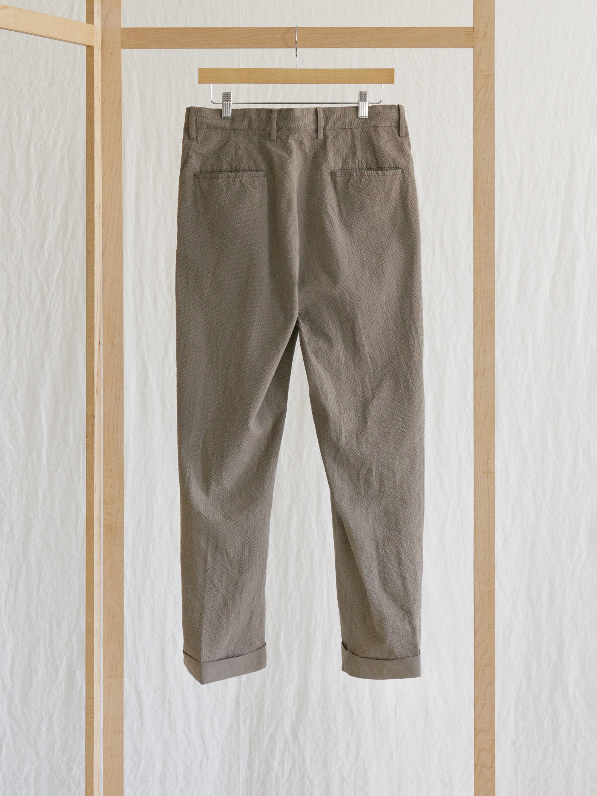 Namu Shop - Kaptain Sunshine Two Pleats Travel Trousers - Beige x Gray