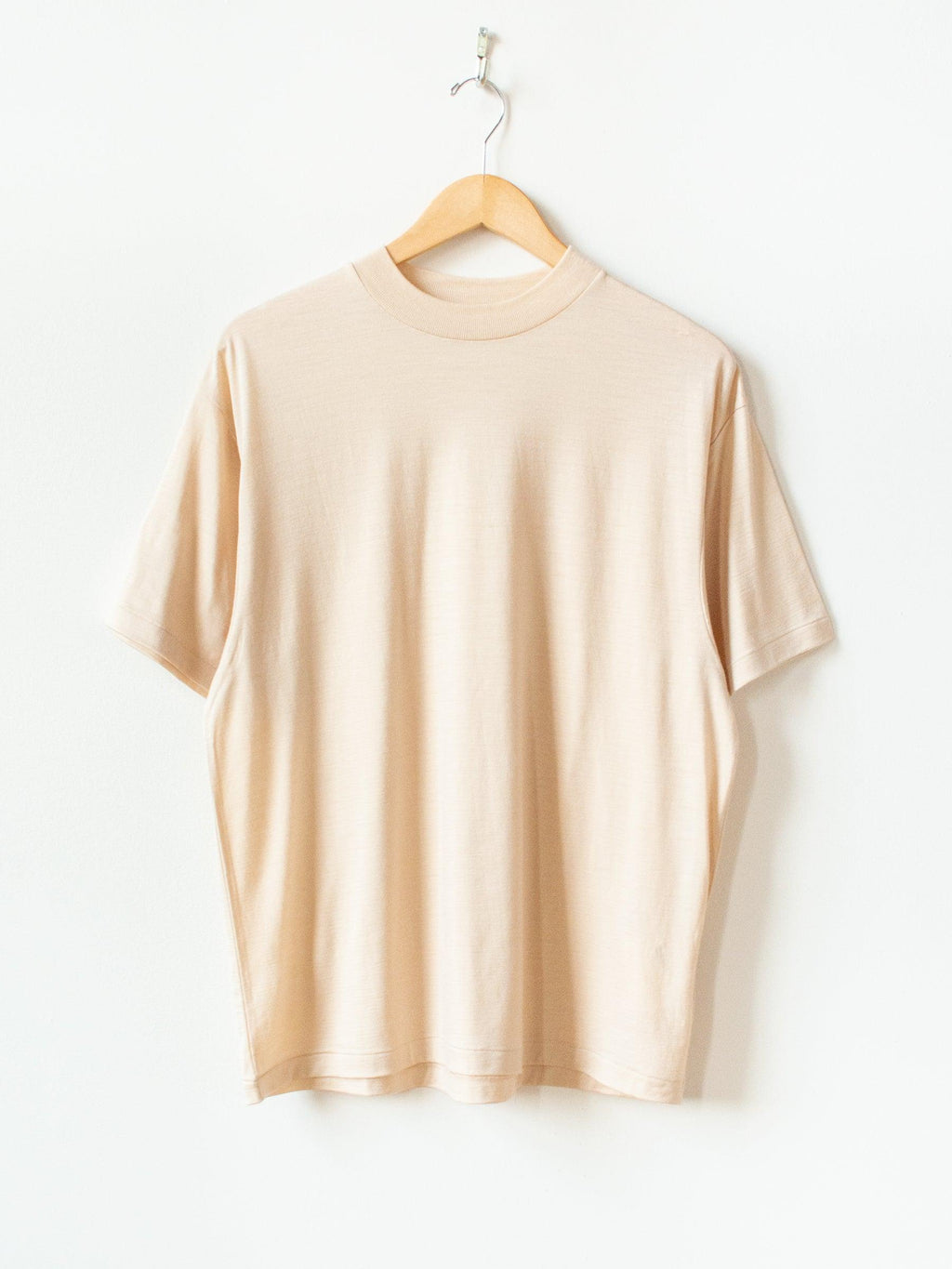 Namu Shop - Kaptain Sunshine Washable Merino Wool Crewneck Tee - Beige