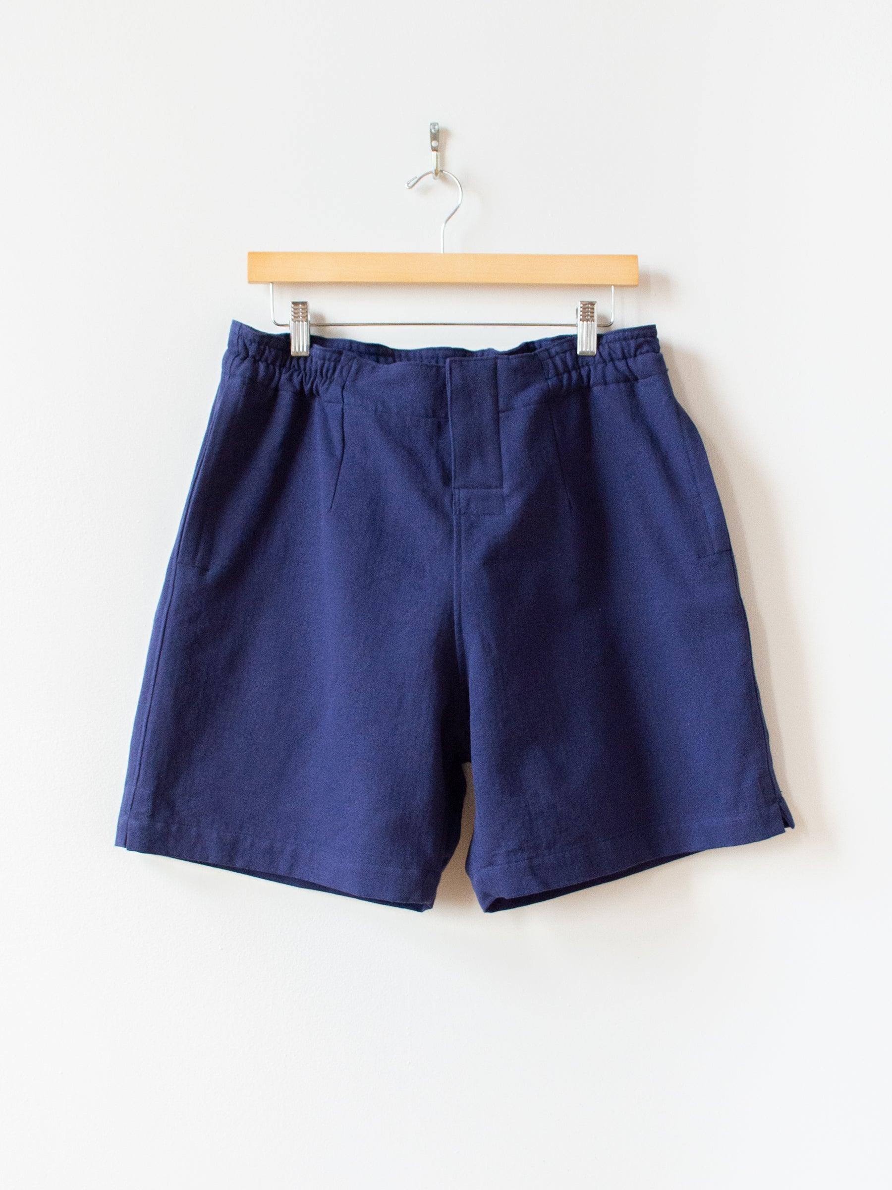 Namu Shop - Kaptain Sunshine Washed Co Linen Silk Herringbone Training  Shorts - Blue