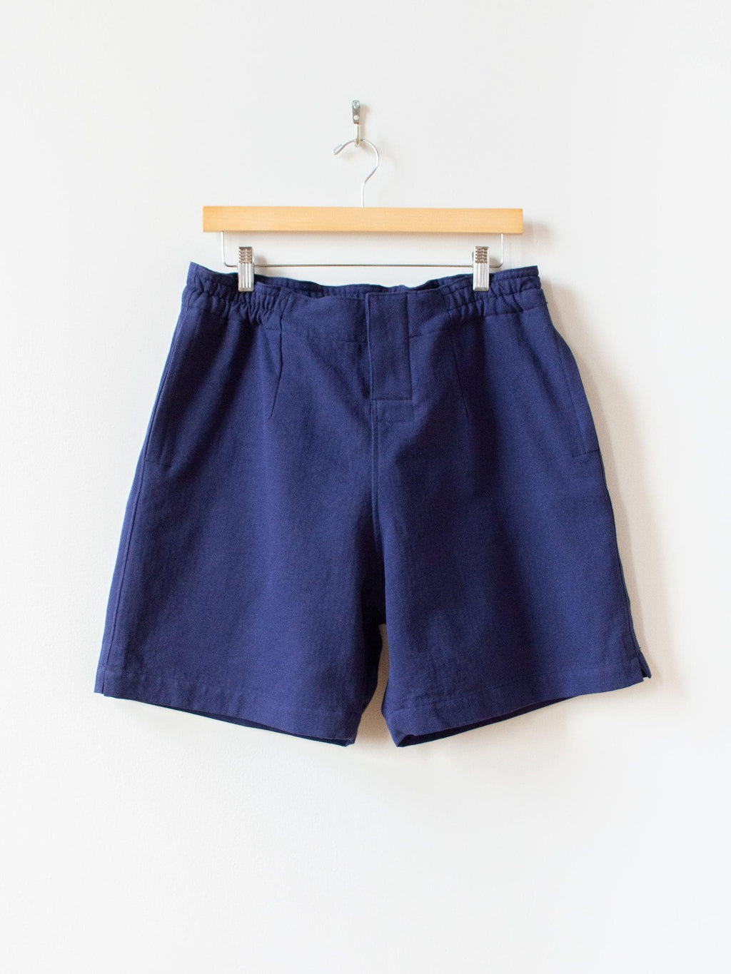 Namu Shop - Kaptain Sunshine Washed Co Linen Silk Herringbone Training Shorts - Blue