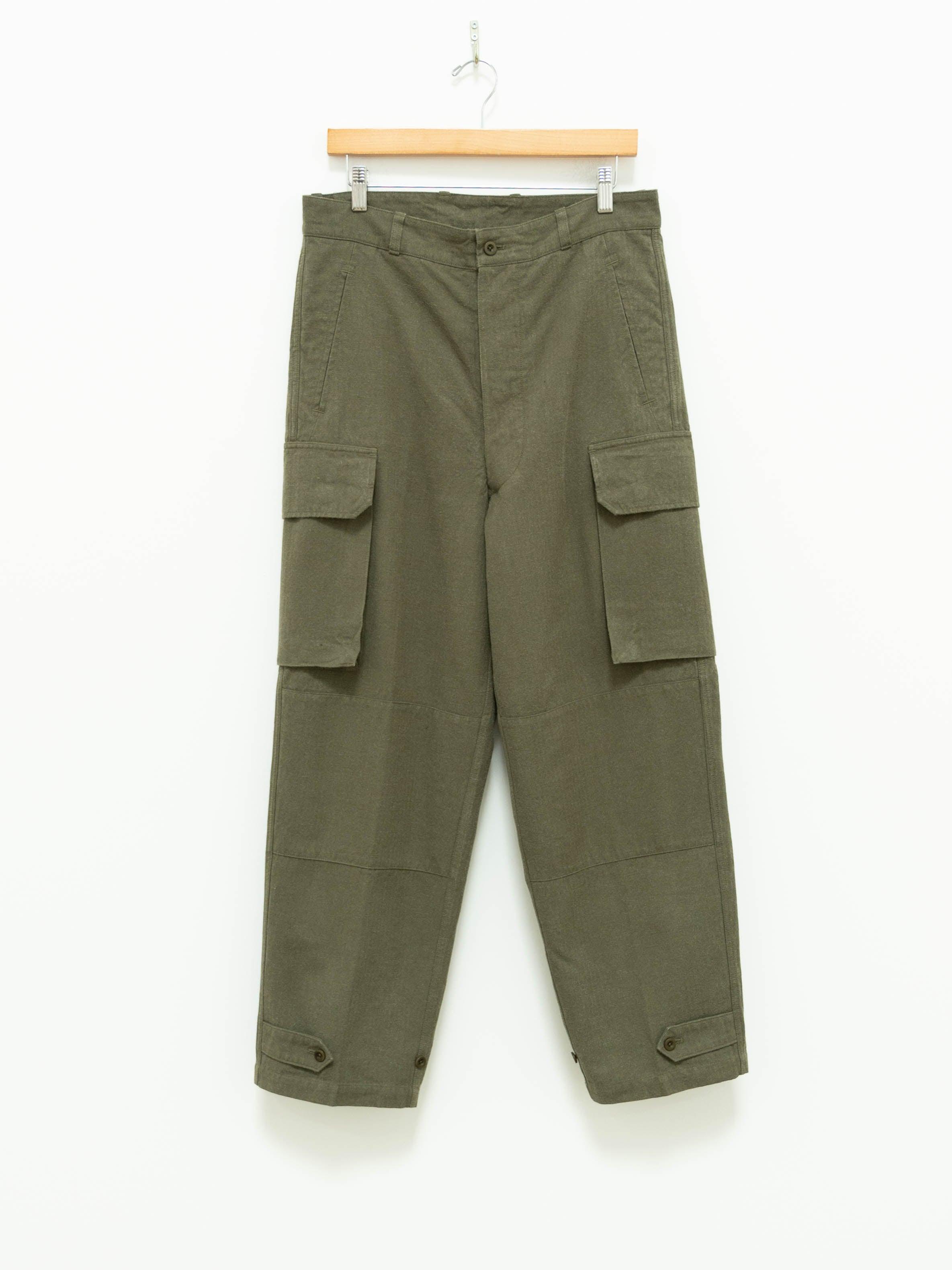 Namu Shop - Kaptain Sunshine Washed Co/Li/Silk Herringbone Fatigue Pants - Olive
