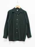 Namu Shop - Kaptain Sunshine Washed Finx Corduroy Open Collar Shirt - Green