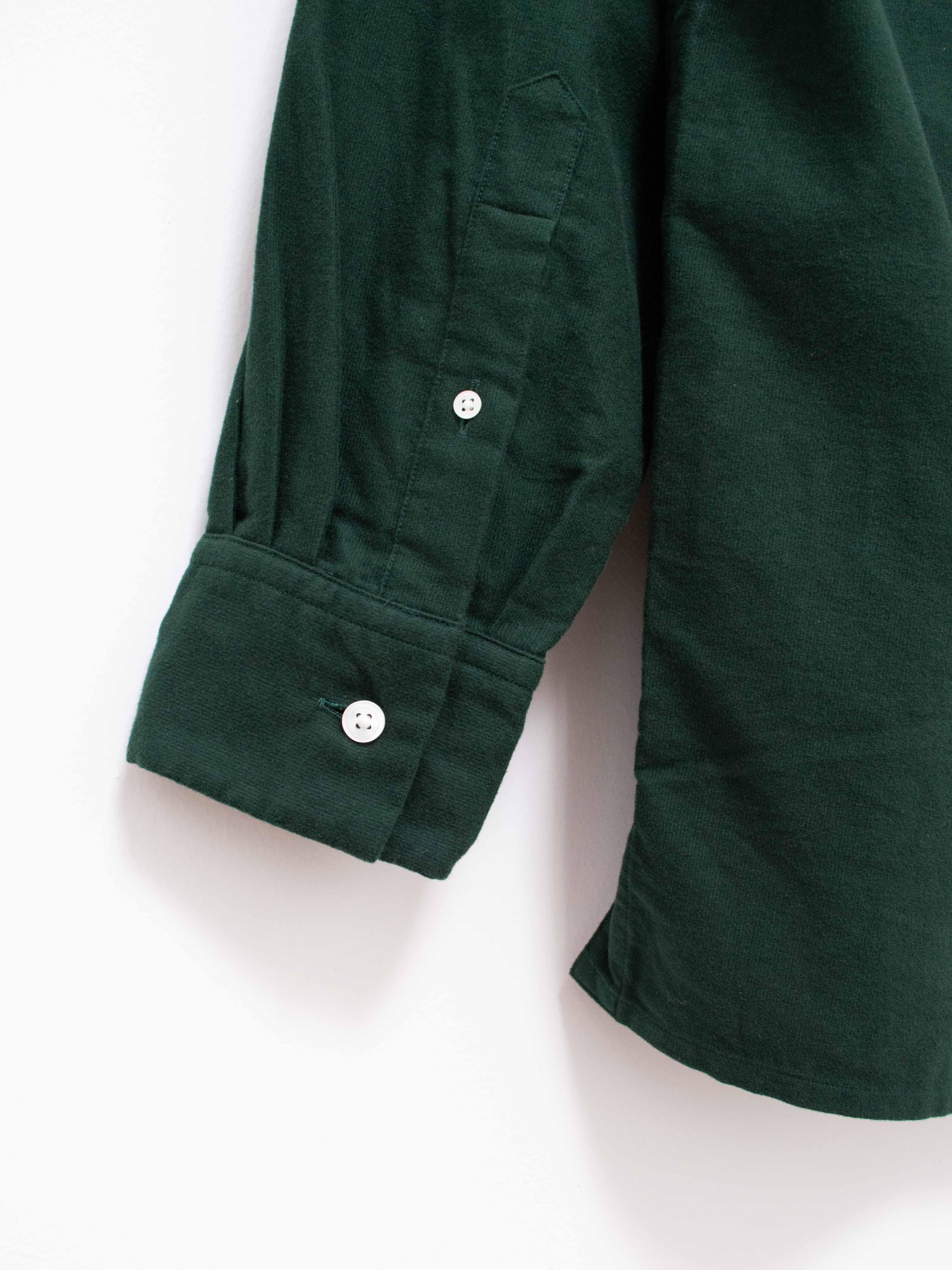 Namu Shop - Kaptain Sunshine Washed Finx Corduroy Open Collar Shirt - Green