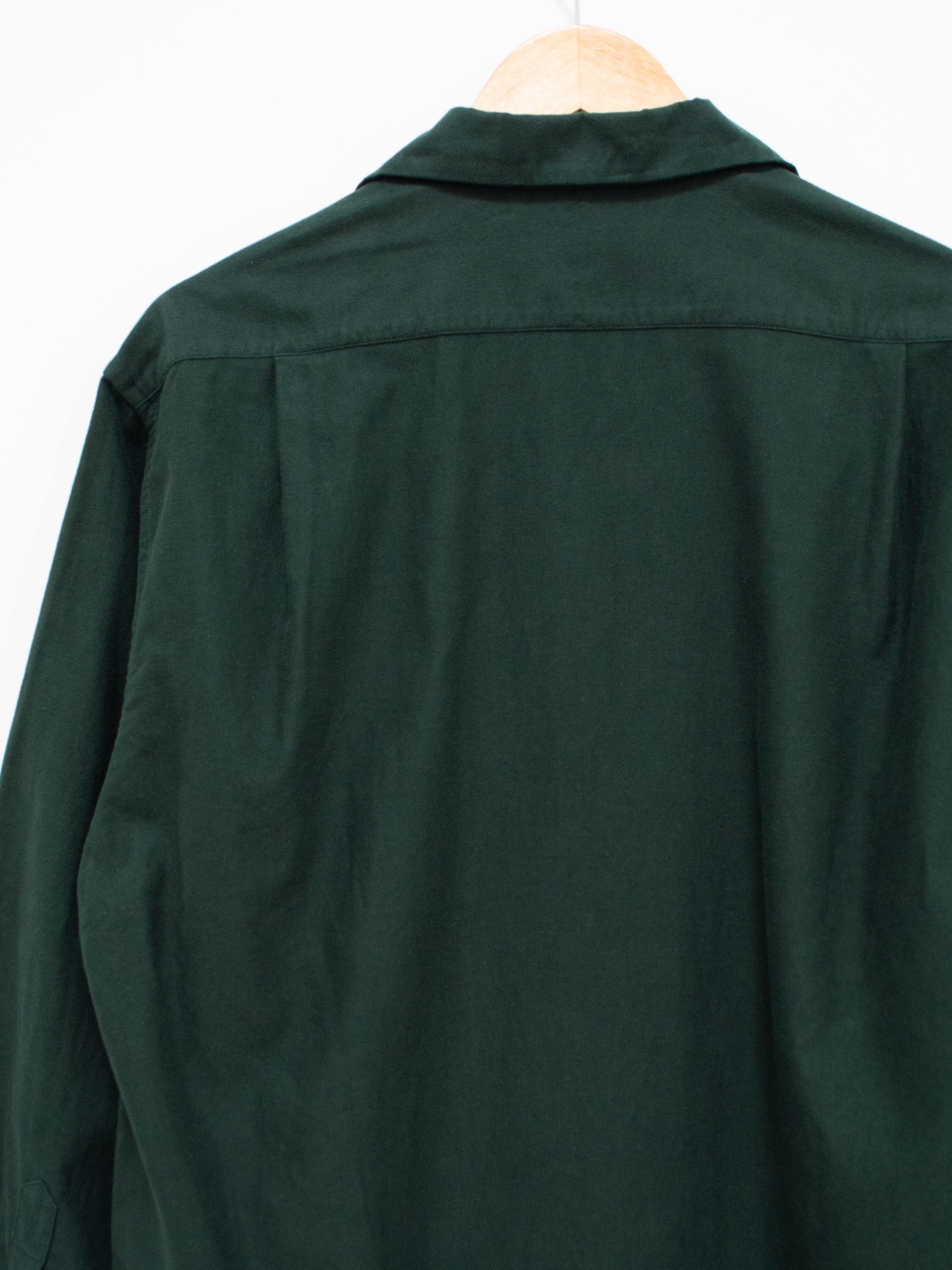 Namu Shop - Kaptain Sunshine Washed Finx Corduroy Open Collar Shirt - Green