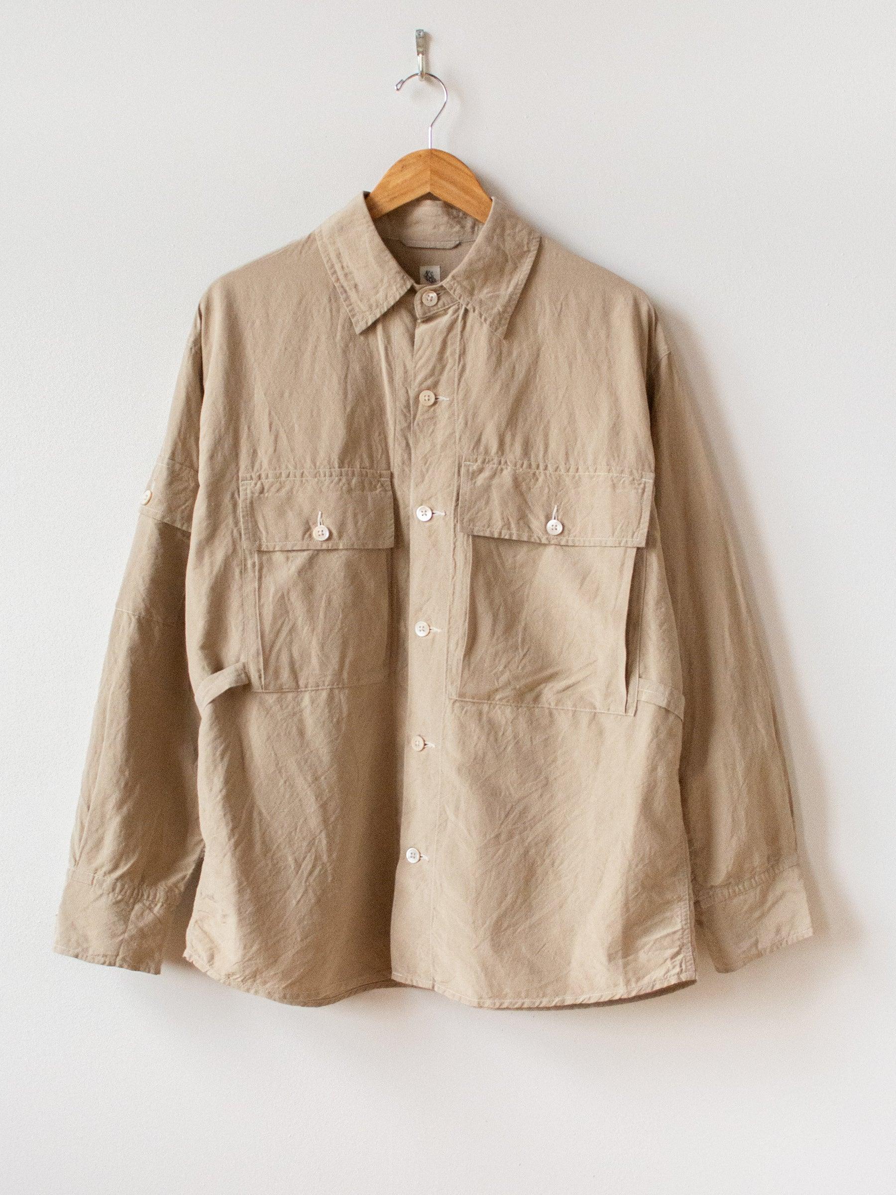 Namu Shop Kaptain Sunshine Washed Silk Linen Field Shirt Jacket Beige