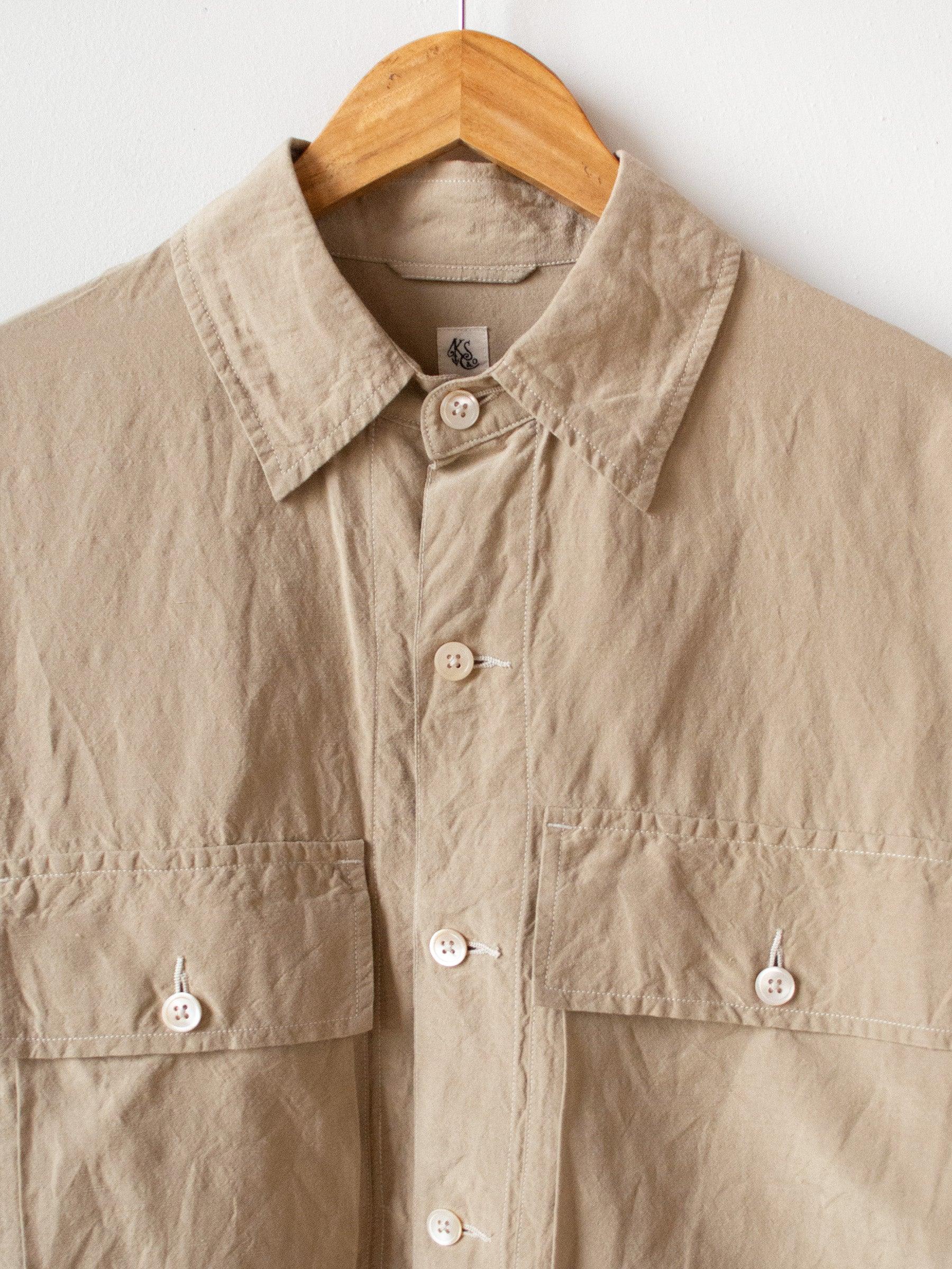 Namu Shop - Kaptain Sunshine Washed Silk Linen Field Shirt Jacket - Beige