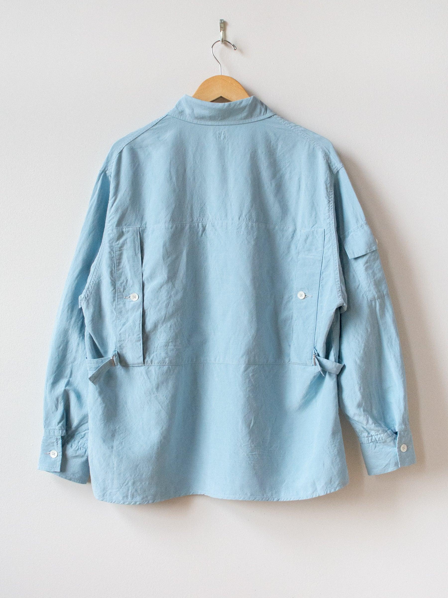 Namu Shop - Kaptain Sunshine Washed Silk Linen Field Shirt Jacket - Saxe Blue