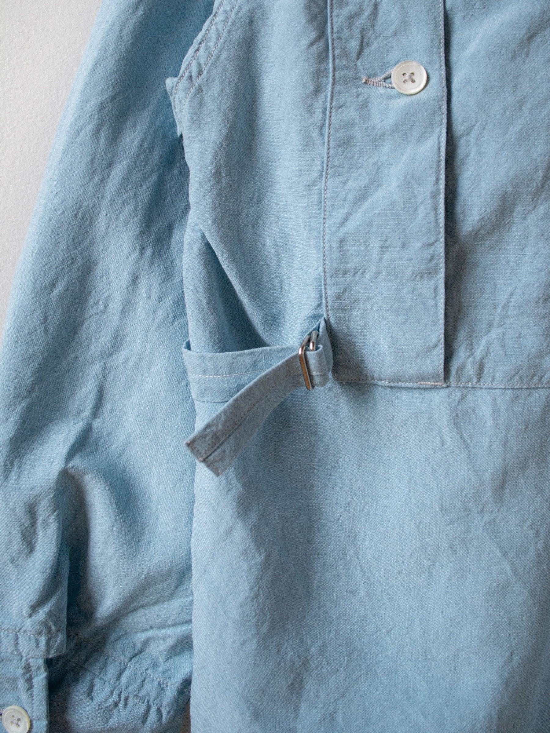 Namu Shop - Kaptain Sunshine Washed Silk Linen Field Shirt Jacket - Saxe Blue