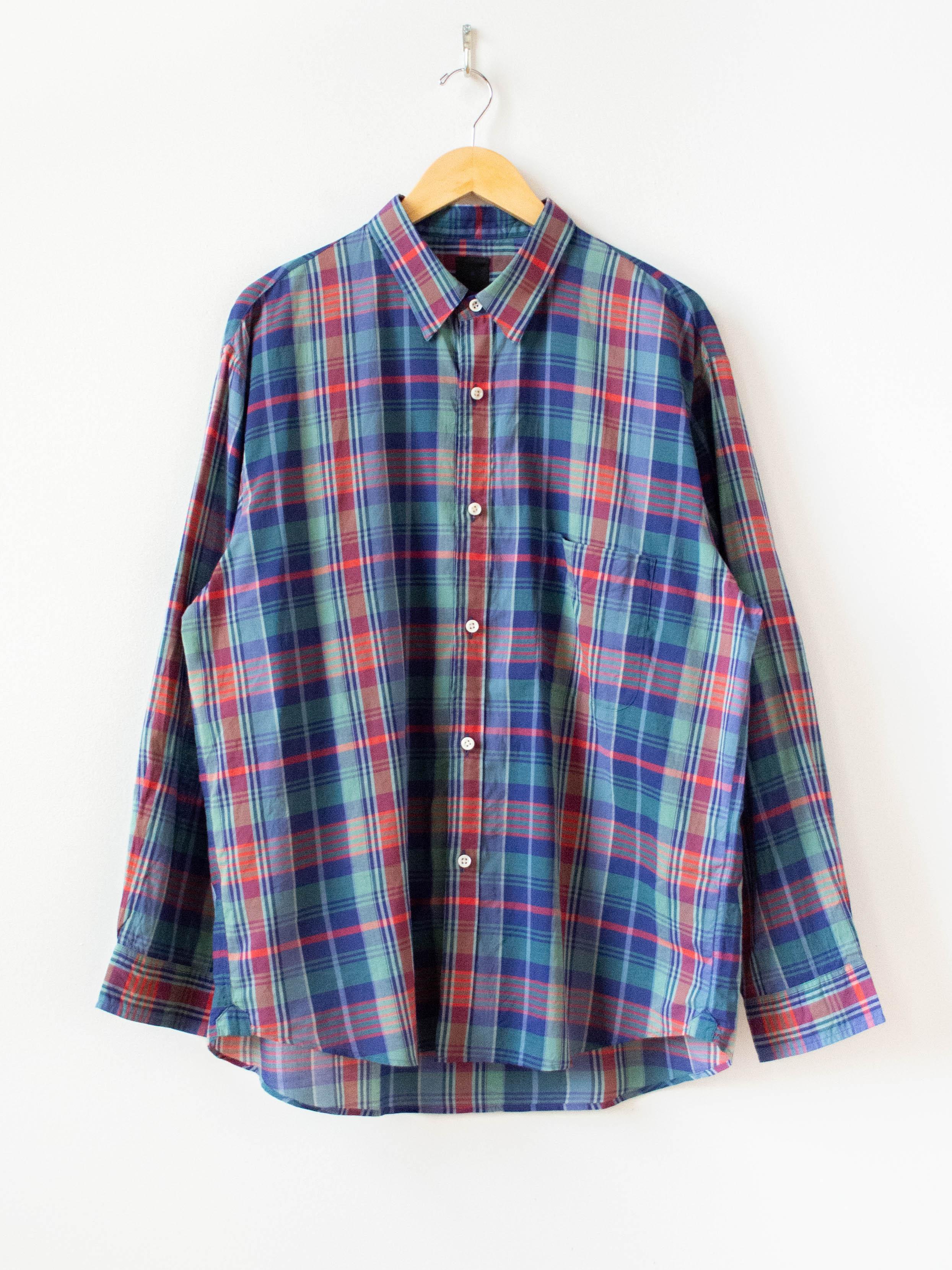 Namu Shop - Maillot Cotton Silk Check Loose Regular Shirt