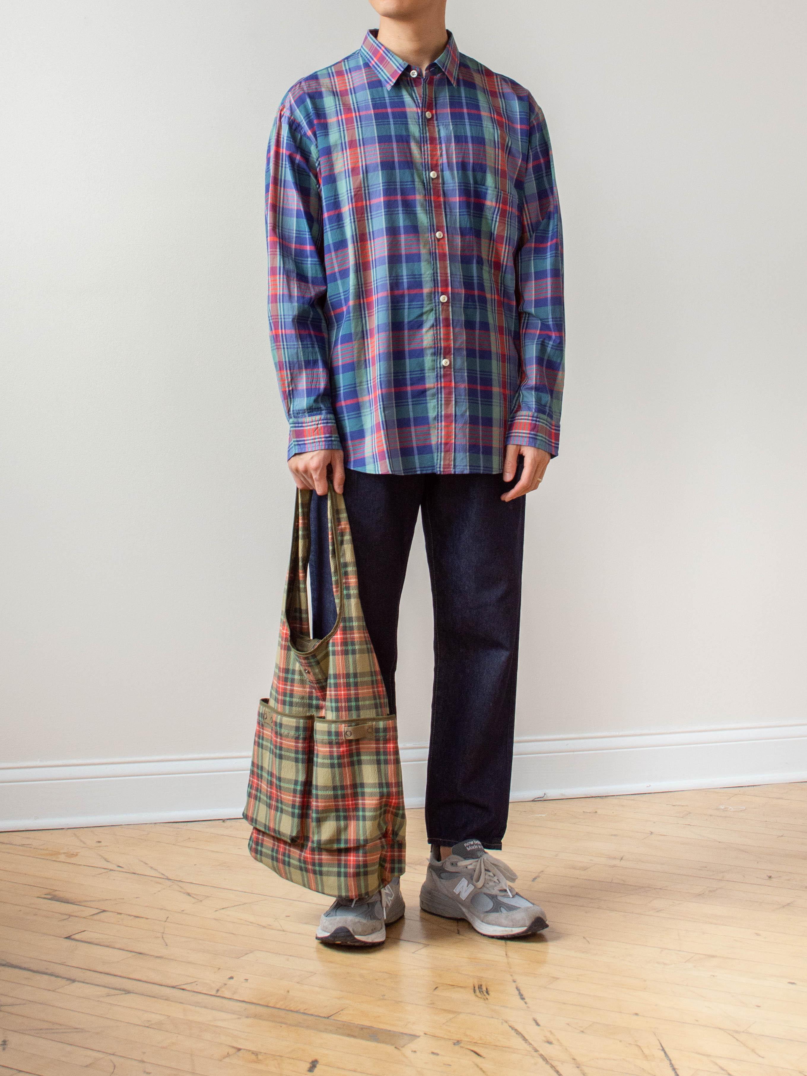 Namu Shop - Maillot Cotton Silk Check Loose Regular Shirt