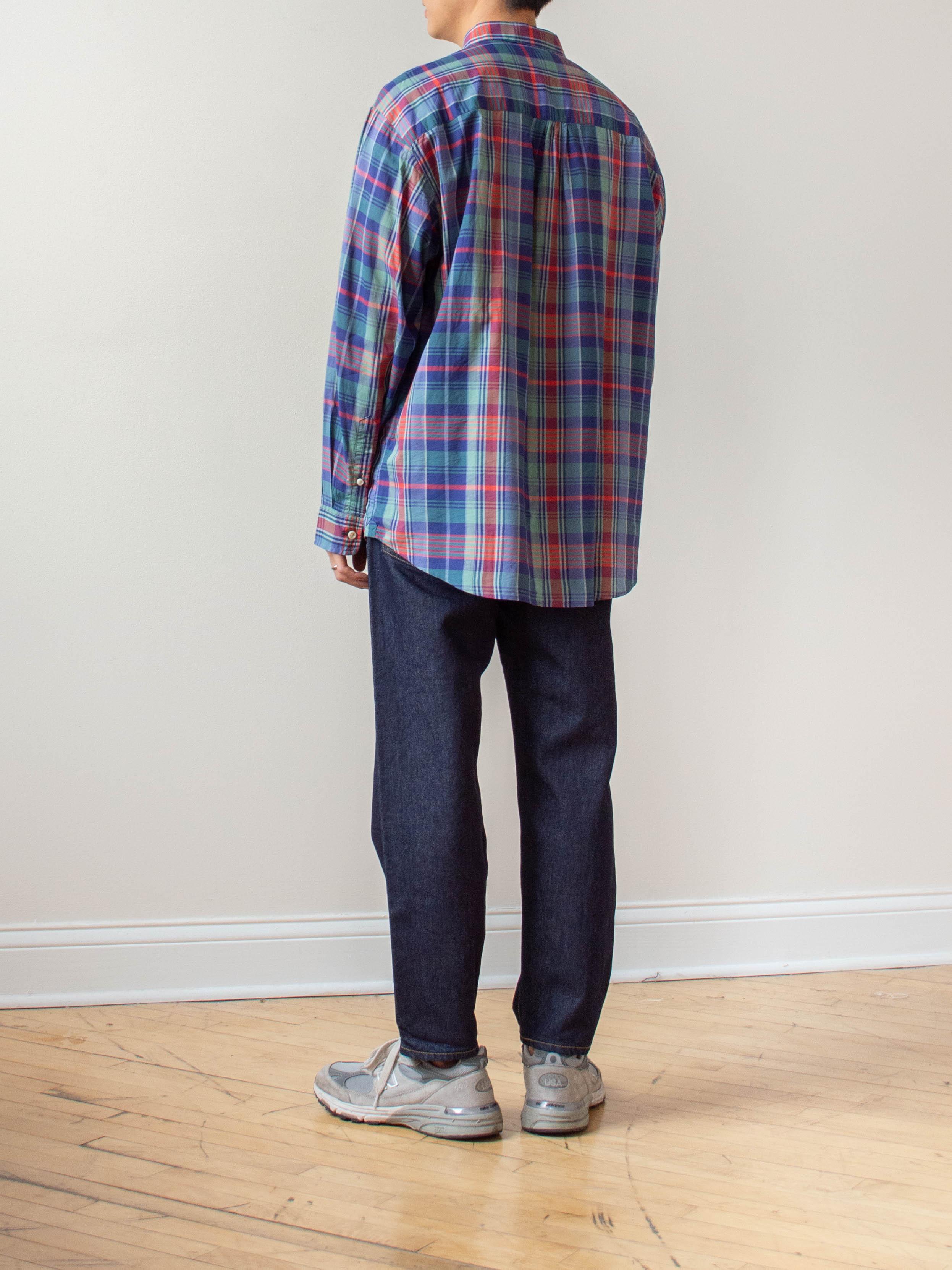 Namu Shop - Maillot Cotton Silk Check Loose Regular Shirt