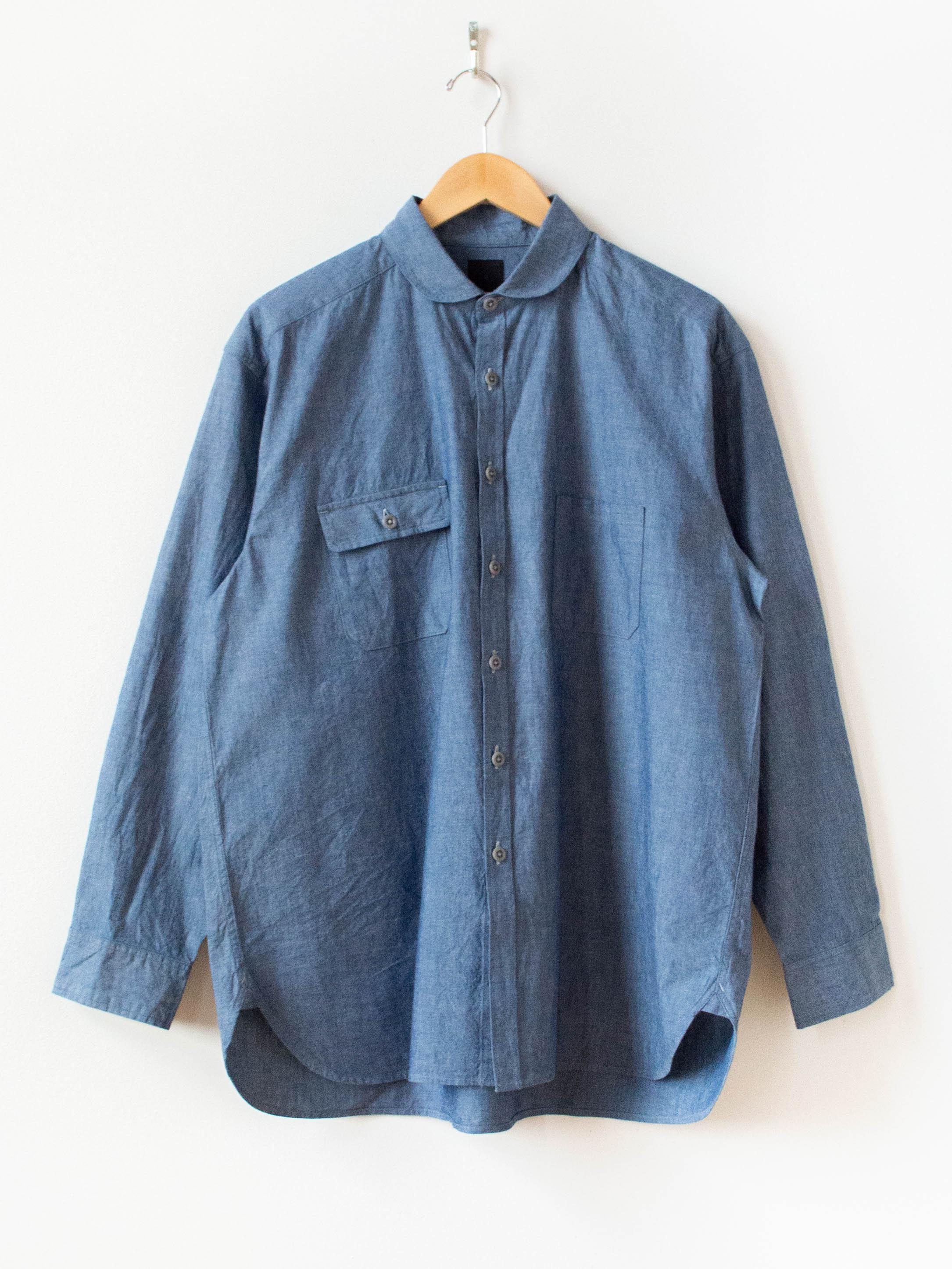 Namu Shop - Maillot Dungaree Round Collar Work Shirt - Indigo