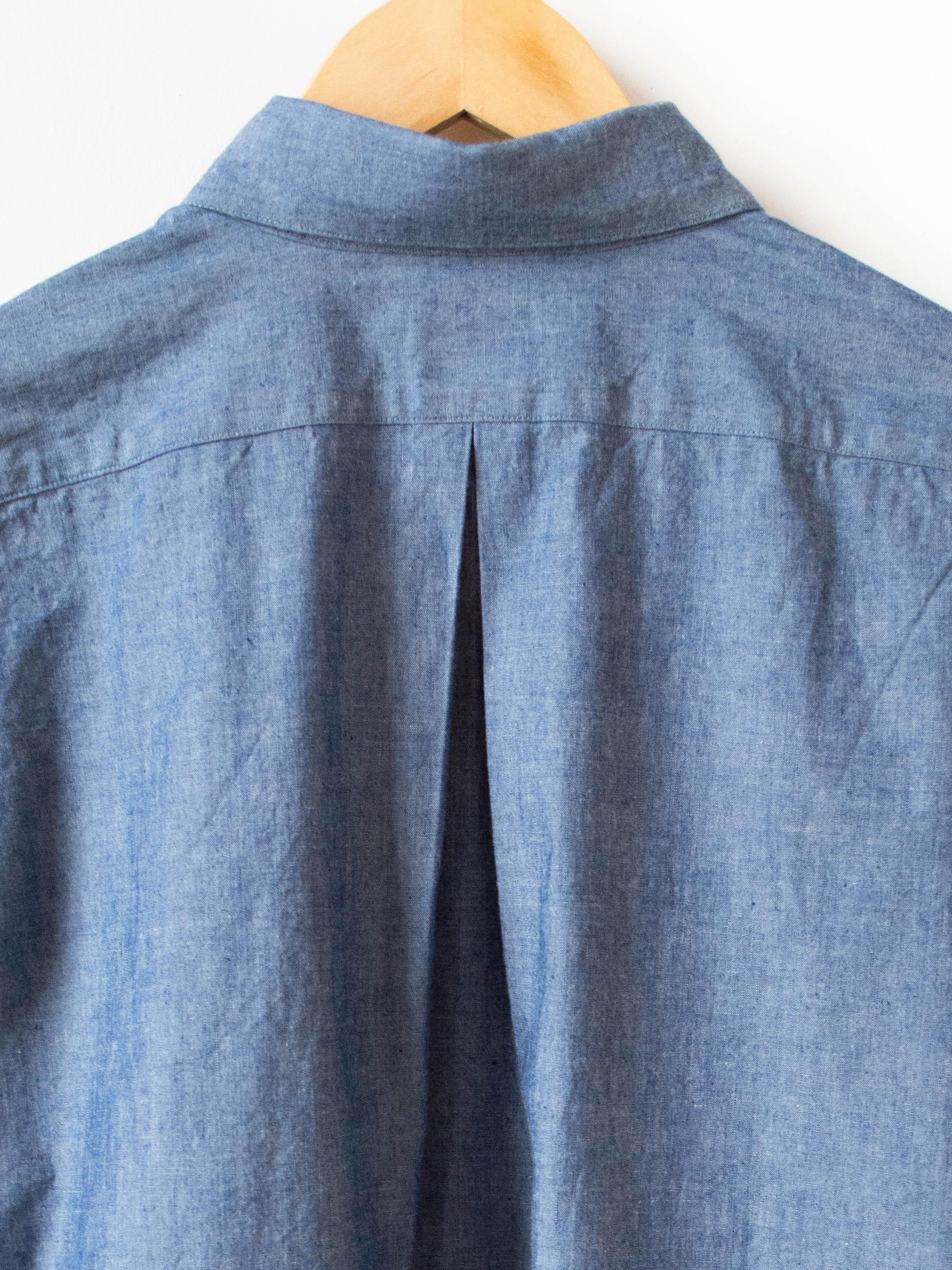 Namu Shop - Maillot Dungaree Round Collar Work Shirt - Indigo