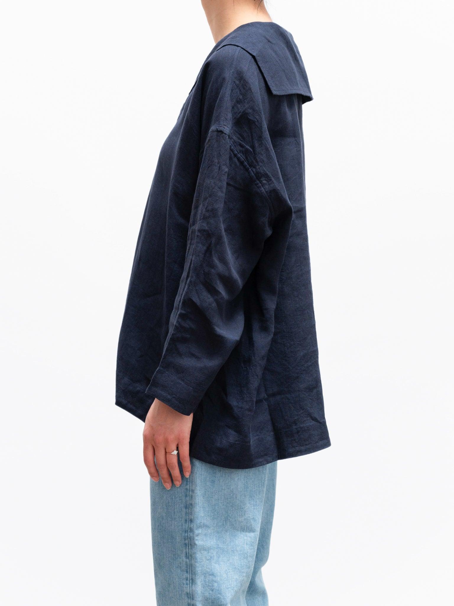 Namu Shop - Maillot French Linen Sailor Shirt - Navy