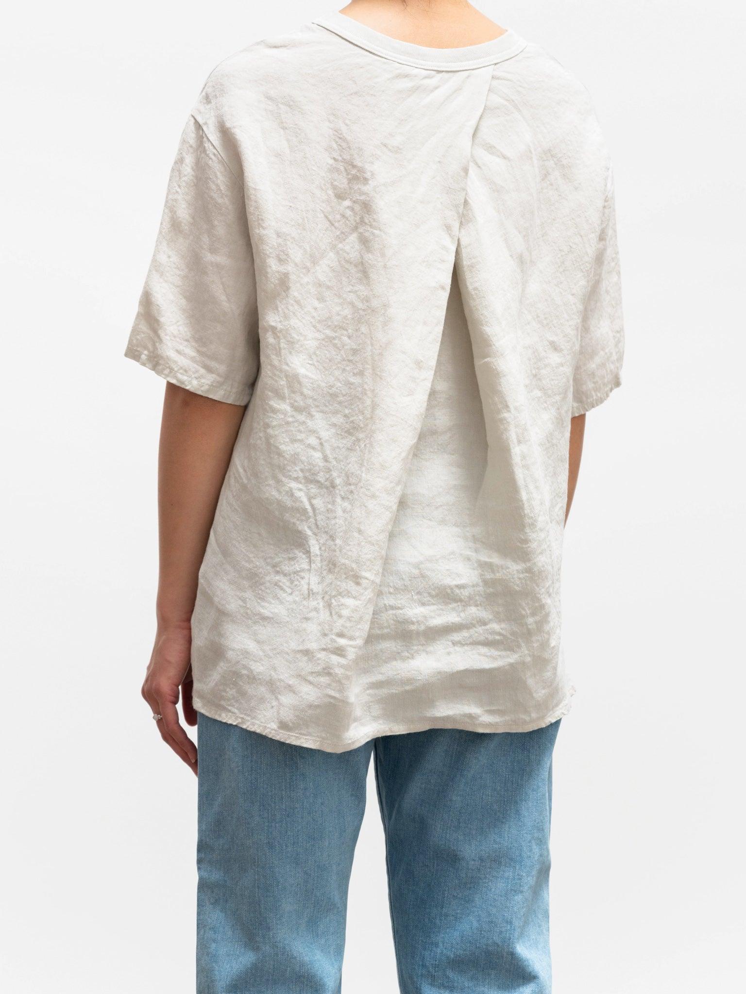 Namu Shop - Maillot Linen Back Tuck Tee - Ivory