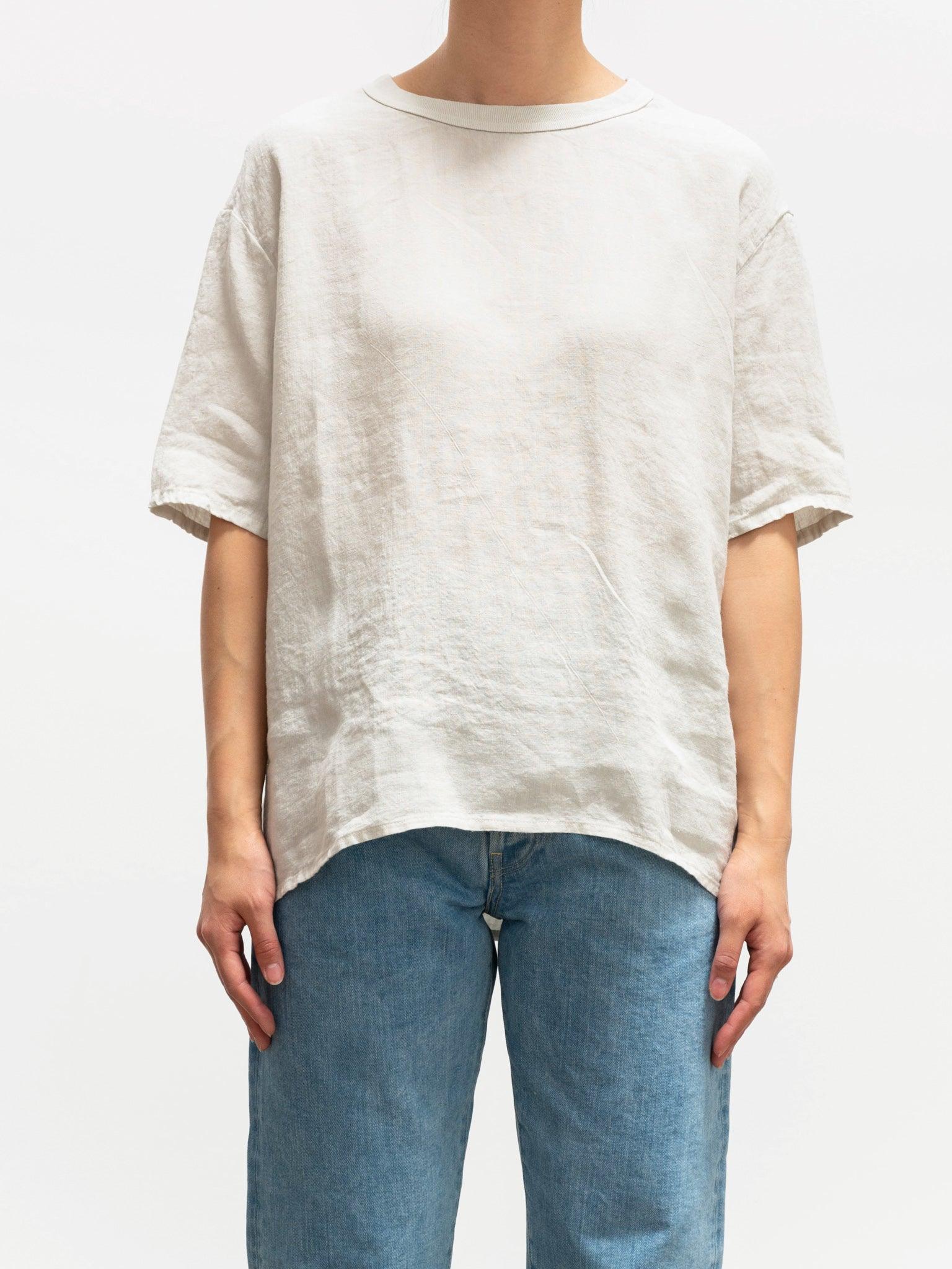 Namu Shop - Maillot Linen Back Tuck Tee - Ivory