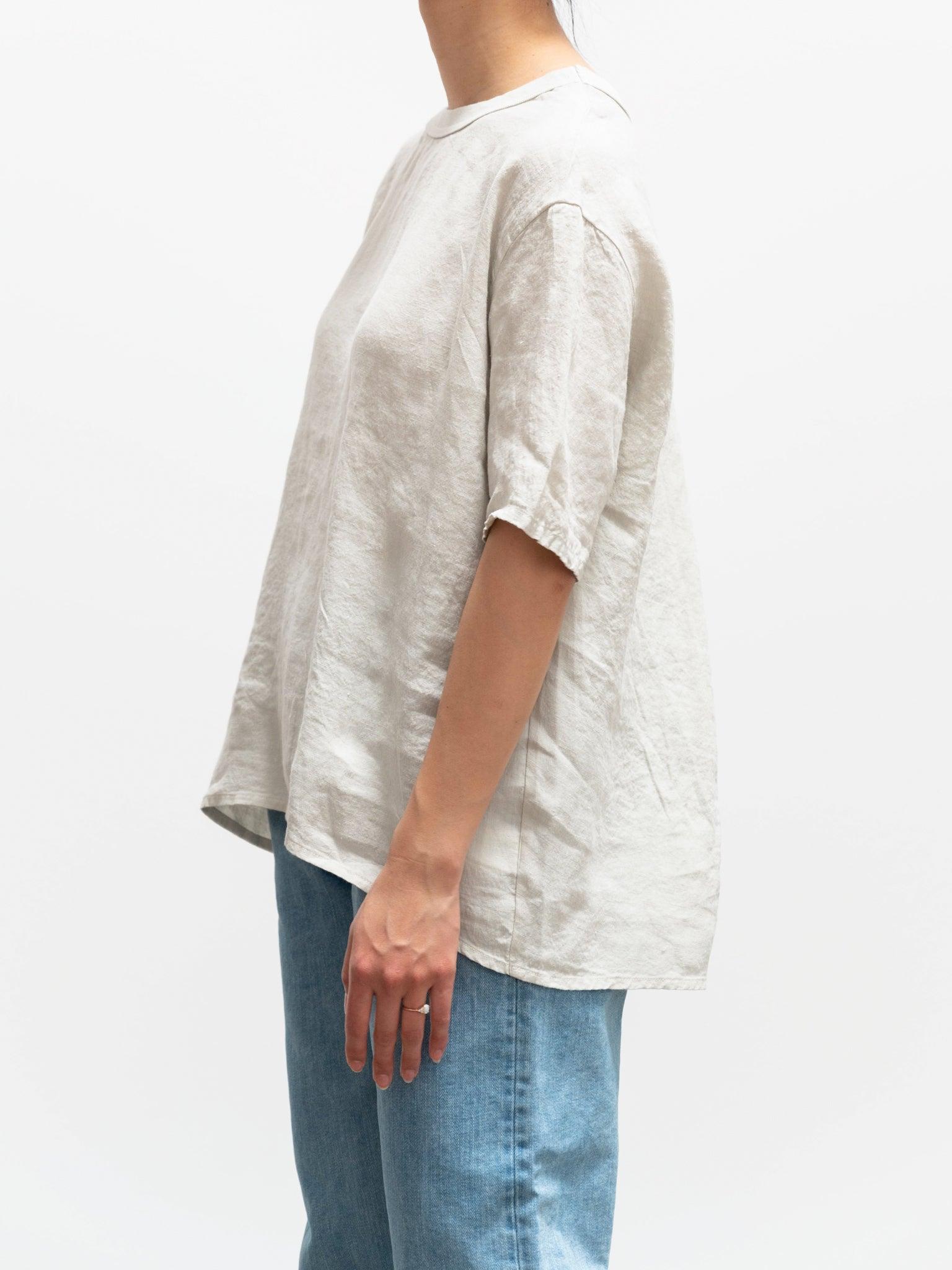 Namu Shop - Maillot Linen Back Tuck Tee - Ivory