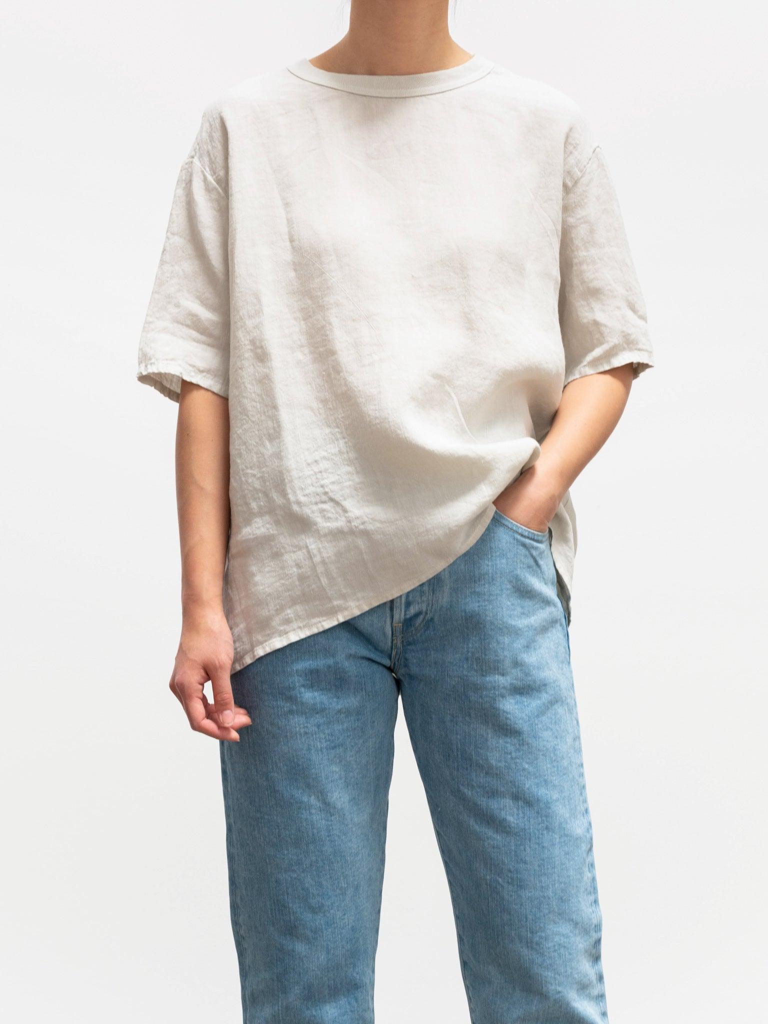 Namu Shop - Maillot Linen Back Tuck Tee - Ivory