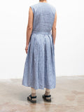 Namu Shop - Maillot Linen Cache Coeur Dress - Blue Check