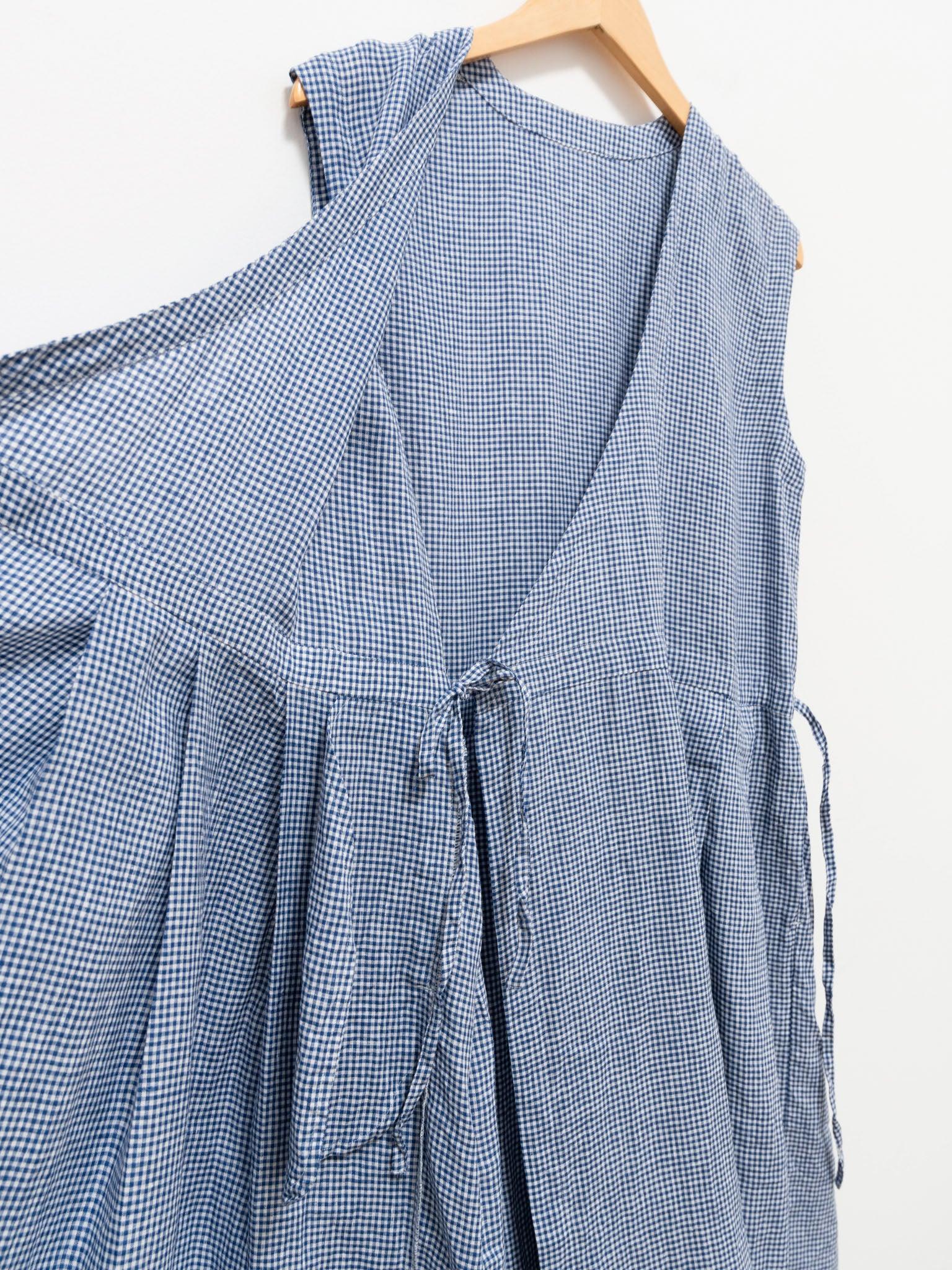 Namu Shop - Maillot Linen Cache Coeur Dress - Blue Check