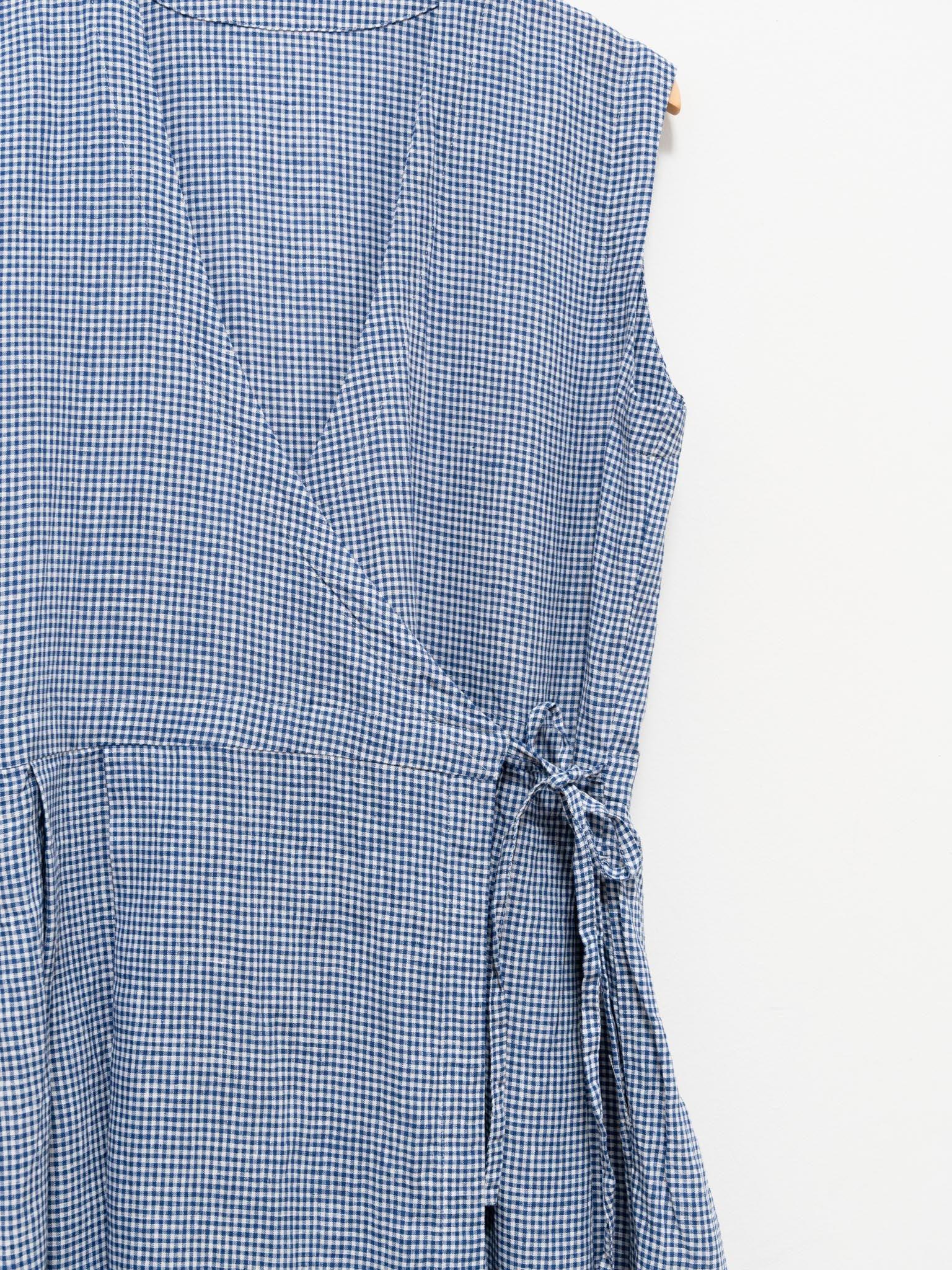 Namu Shop - Maillot Linen Cache Coeur Dress - Blue Check