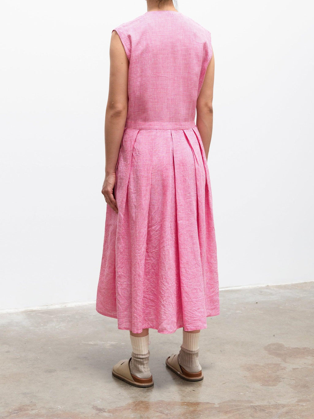 Namu Shop - Maillot Linen Cache Coeur Dress - Pink Check