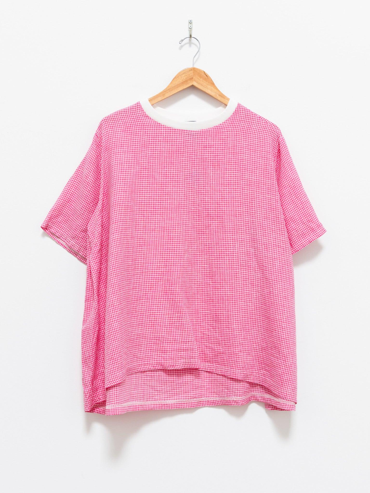Namu Shop - Maillot Linen Flare Top - Pink Check