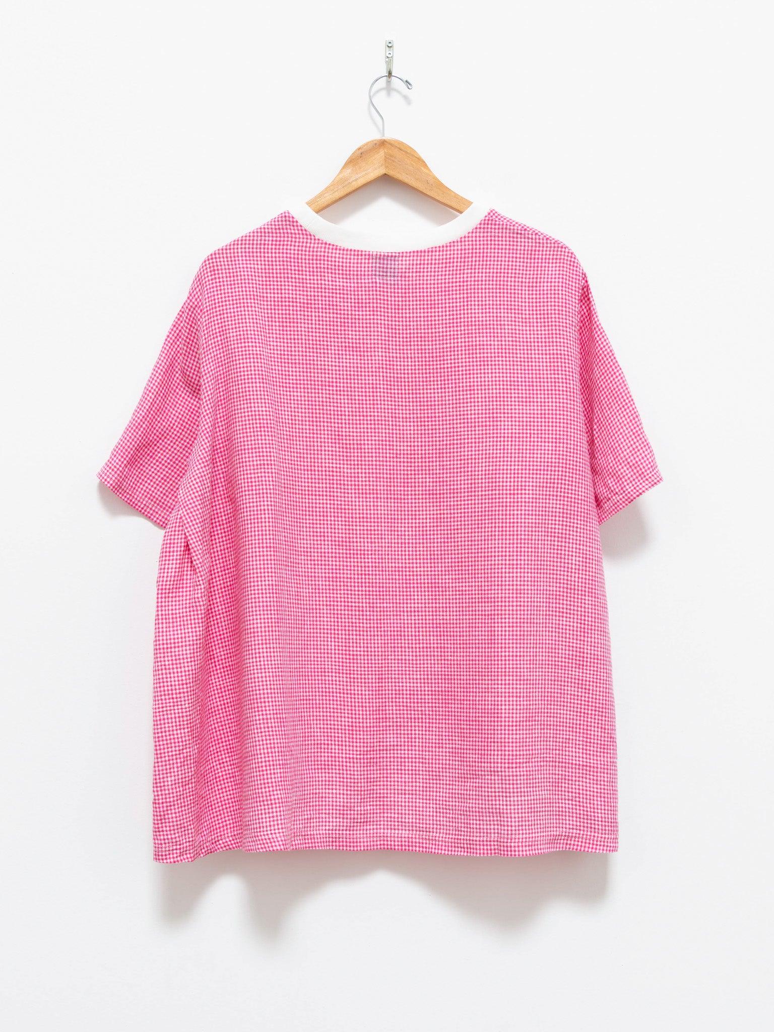Namu Shop - Maillot Linen Flare Top - Pink Check