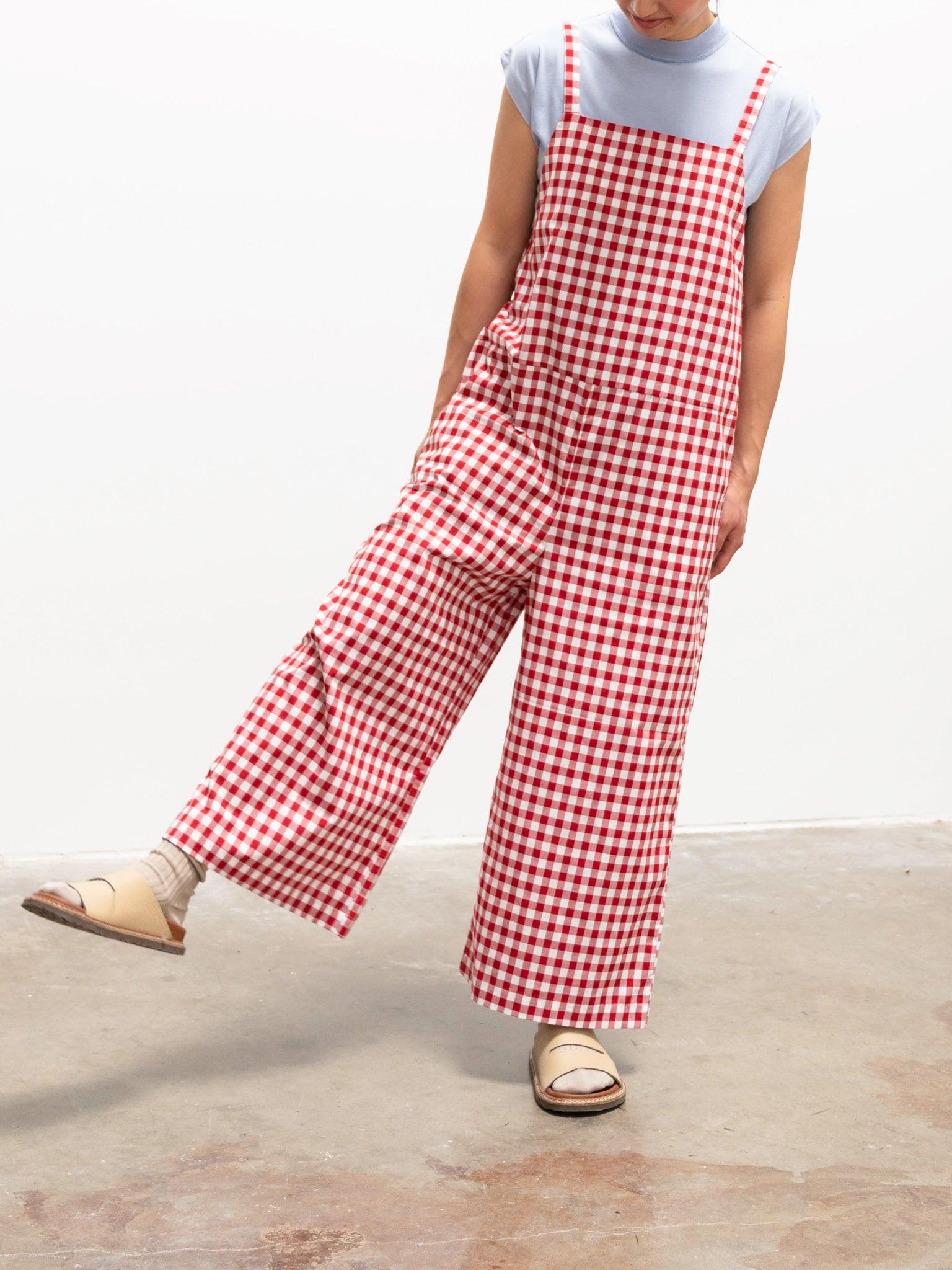 Namu Shop - Maillot Sunset Salopette - Big Red Gingham